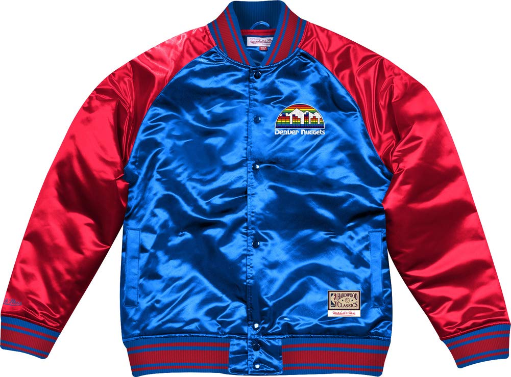 Mitchell & Ness Denver Nuggets Big Face Colossal Satin Jacket - NBA Basketball Fan Apparel for Men & Women - Perfect for Game Day, Streetwear, and Sports Fashion
