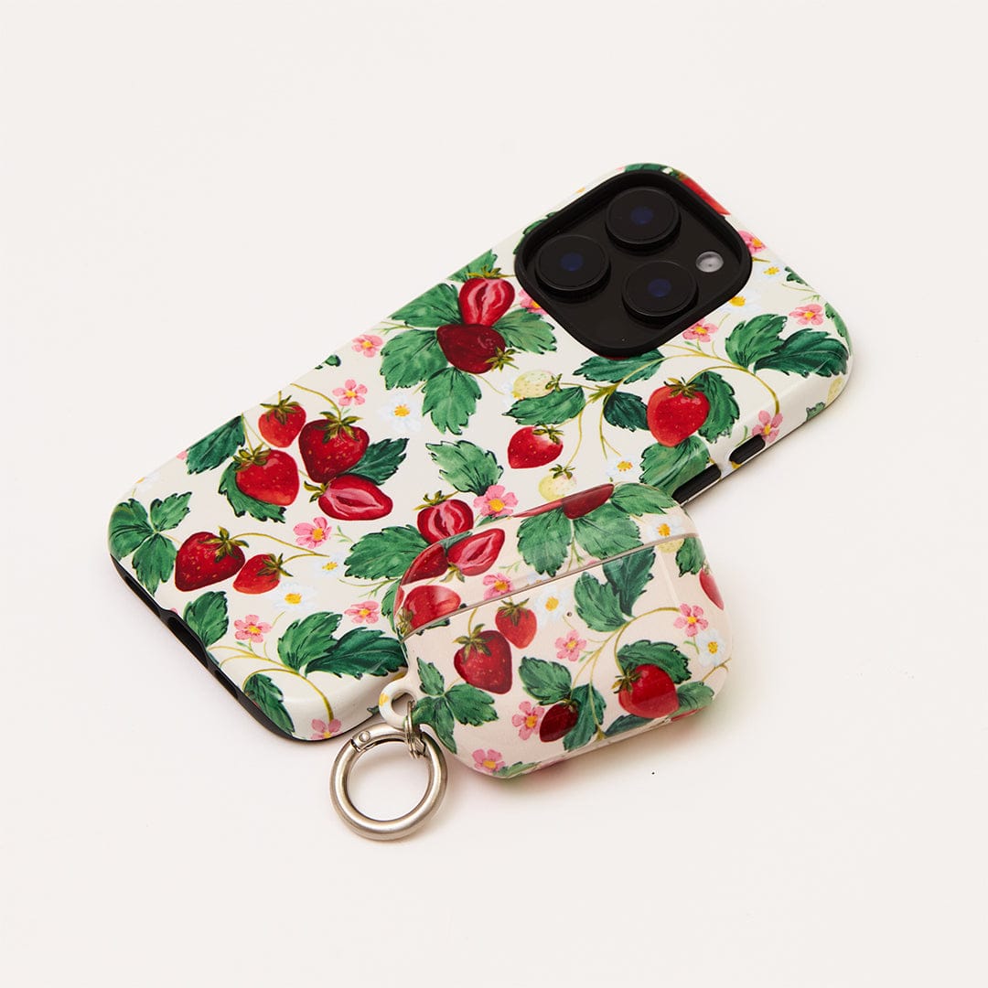Premium AirPods Pro Case with Strawberry Patch Design - Cute & Protective Cover for Apple AirPods Pro - Perfect for Daily Use, Travel & Gifting