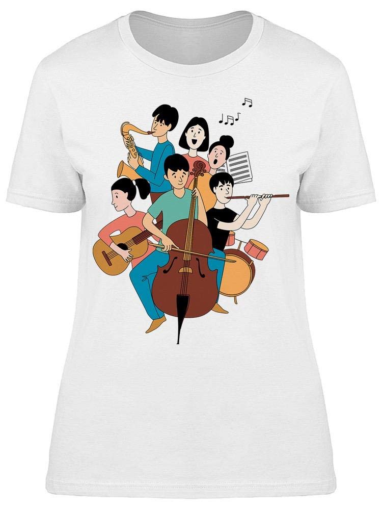 Smartprints Women's Orchestra Music School T-Shirt - Comfortable Cotton Band Tee for Musicians, Performers & Music Lovers