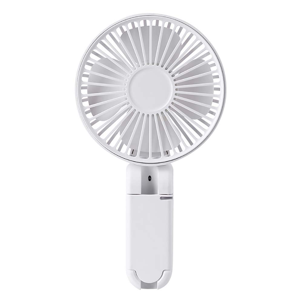 Portable USB Rechargeable Handheld Fan with Clip - Foldable Mini Air Cooler for Summer, Travel, Office & Outdoor Use - White
