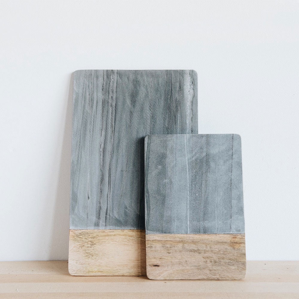 Elegant Grey Marble Serving Tray - Premium Stone Cheese Board & Appetizer Platter for Entertaining, Dining, and Home Decor