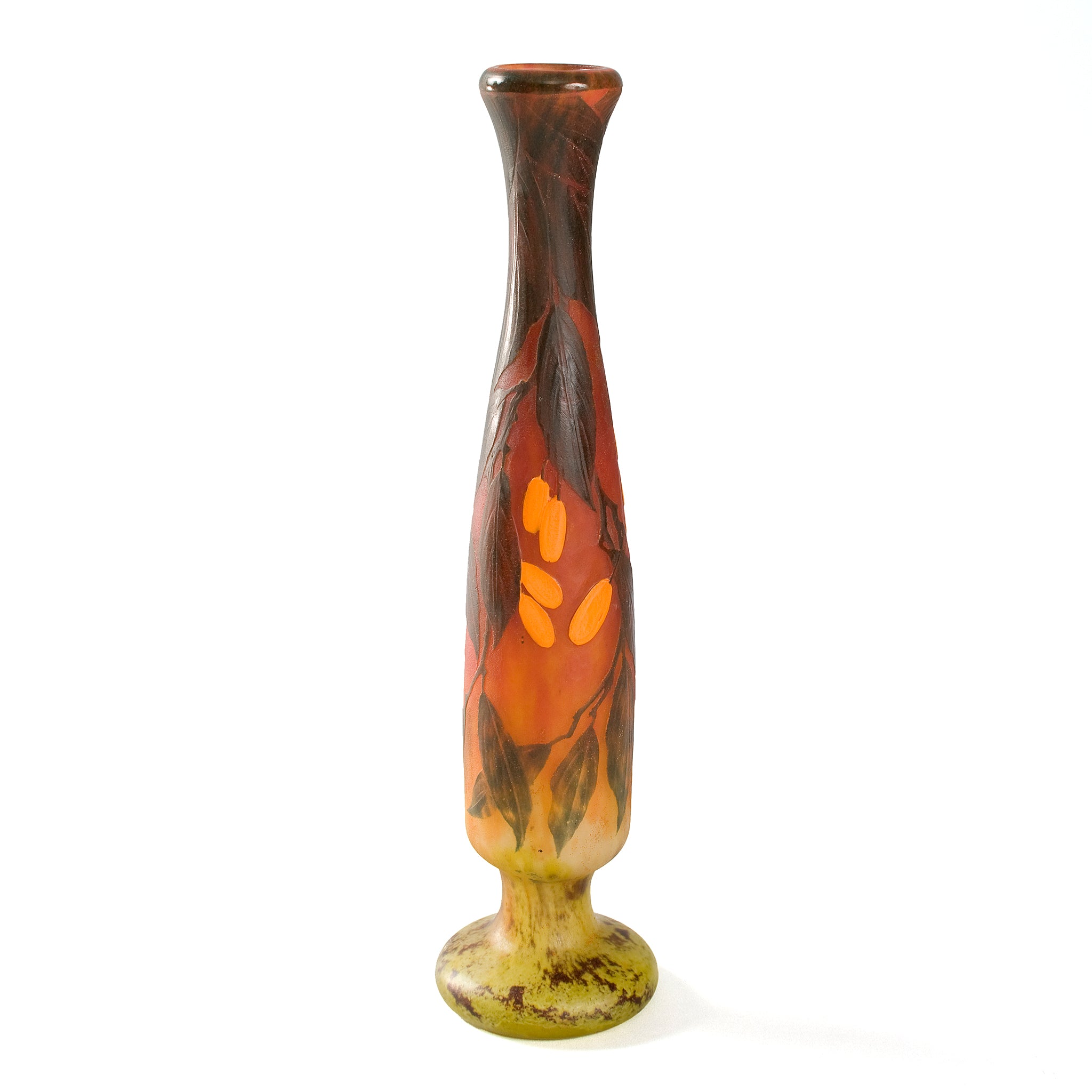 Antique Daum Nancy Wheel Carved Cameo Glass Vase - Handcrafted French Art Nouveau Collectible for Home Decor, Wedding Centerpiece & Luxury Gift