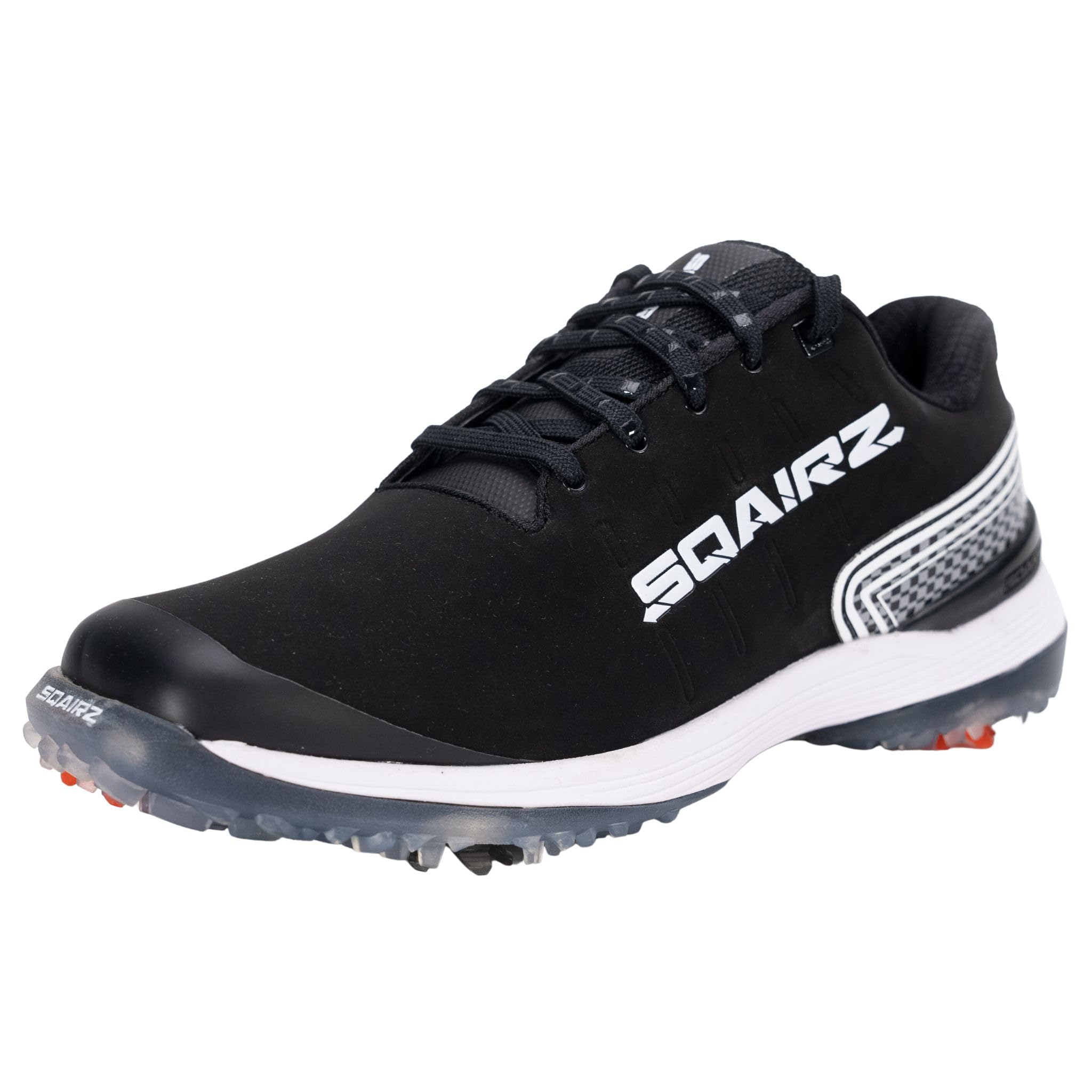 SQAIRZ Bold Men's Spiked Golf Shoes - Waterproof Athletic Golf Footwear with Replaceable Cleats for Balance & Performance | Perfect for Golf Tournaments, Driving Range & Outdoor Sports