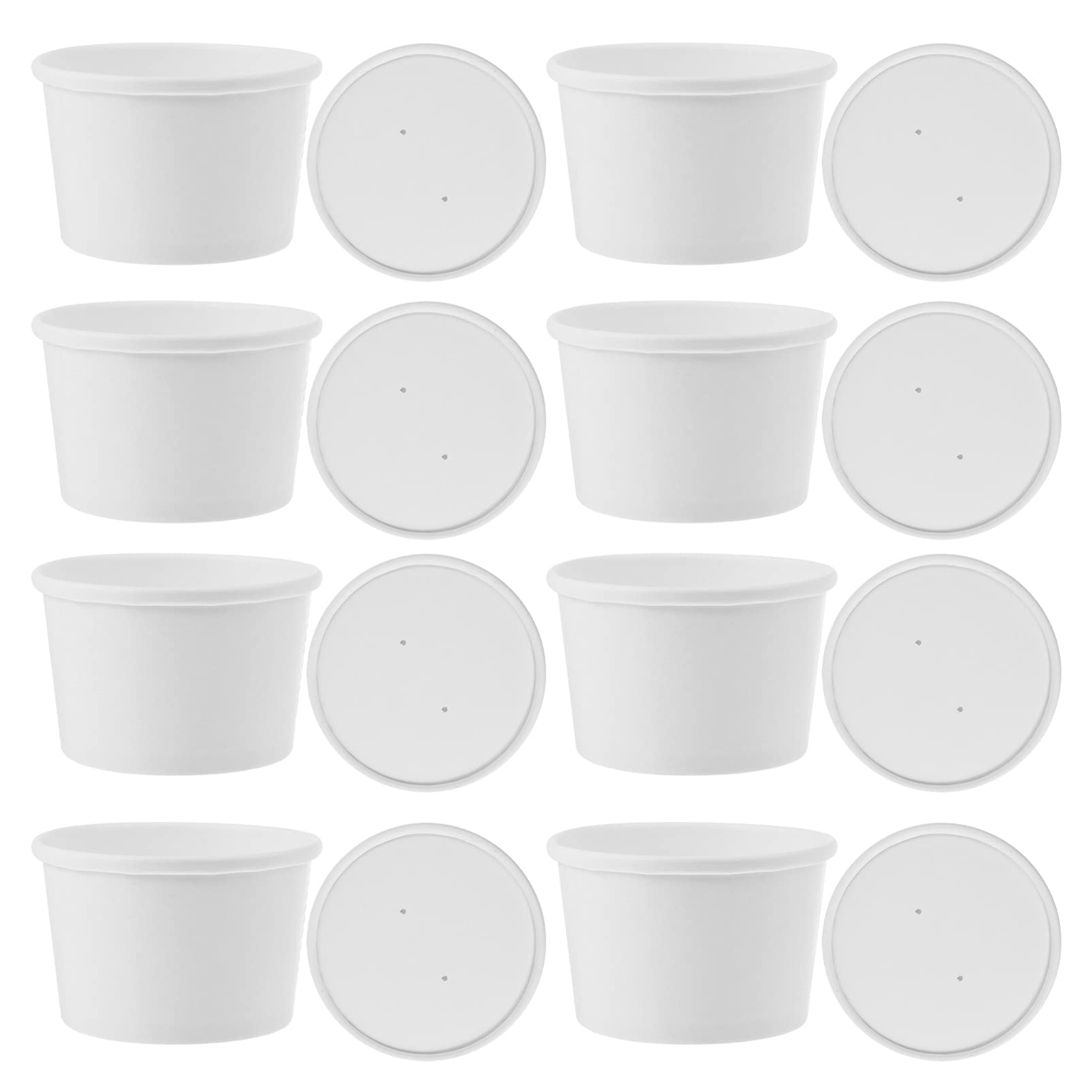 Hemoton 25-Pack 8oz Kraft Paper Ice Cream Cups with Lids - Eco-Friendly Disposable Yogurt Bowls, Pudding Containers, Jelly Cups for Desserts, Tiramisu, Salads & Party Serving
