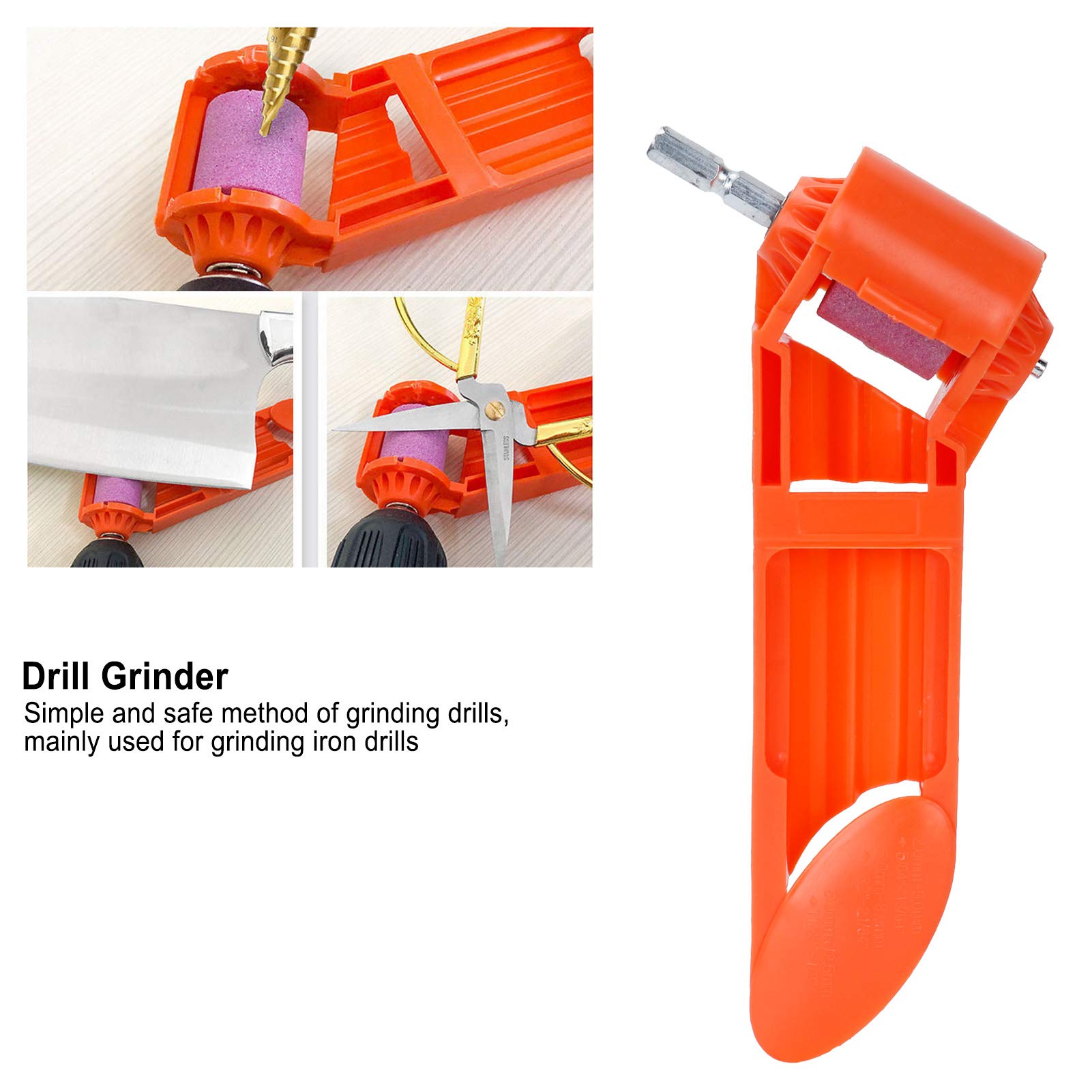 Diamond Drill Bit Sharpener Tool - Portable Drill Sharpening Machine for Iron & Steel Drills | Grinder & Polisher Set for Metalworking & DIY Projects | Perfect for Home Workshops & Professional Use (Orange)