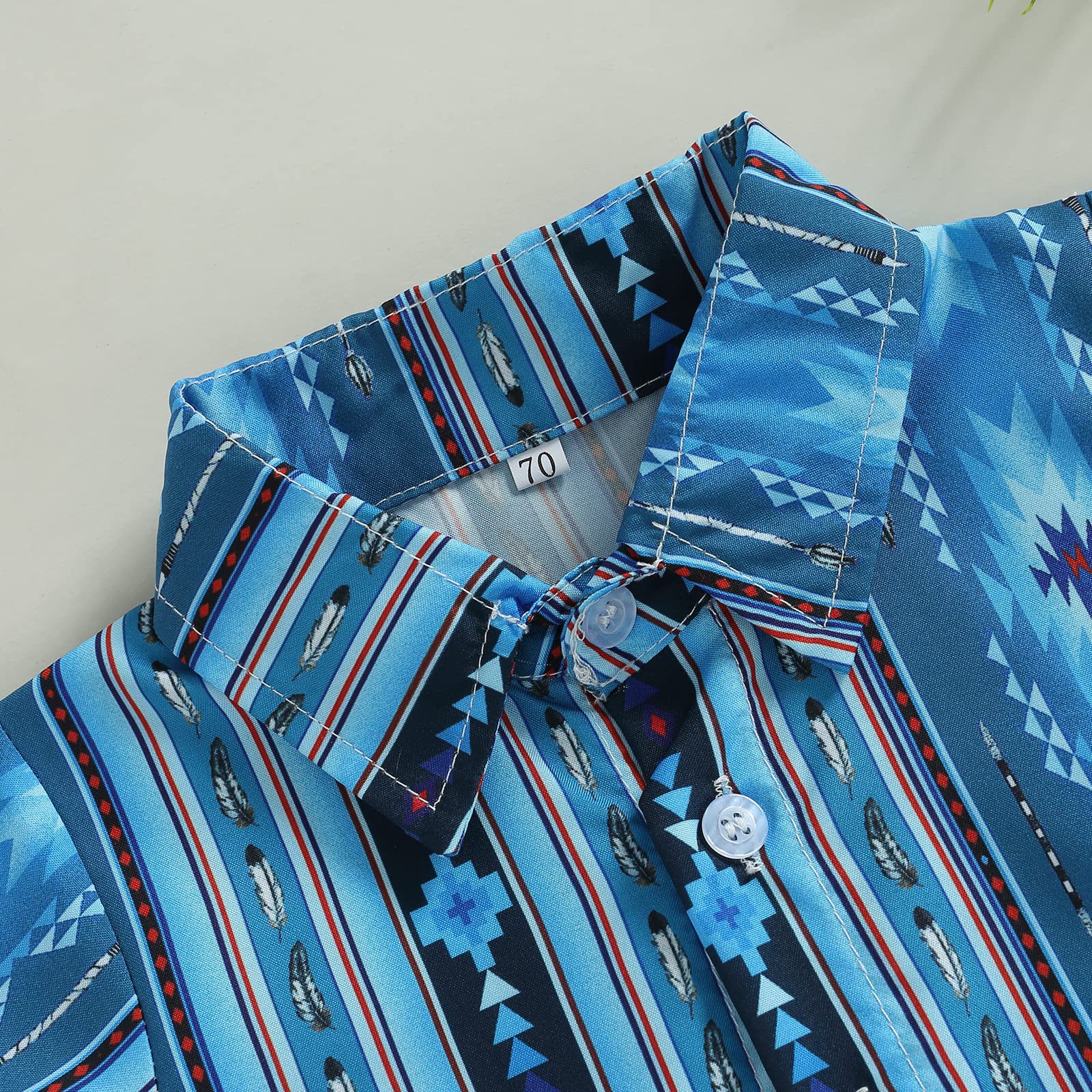 Aztec Print Baby Boy Western Shirts - Short & Long Sleeve Button Up Tops for Casual Summer Wear | Perfect for Country Outfits, Photoshoots & Outdoor Adventures
