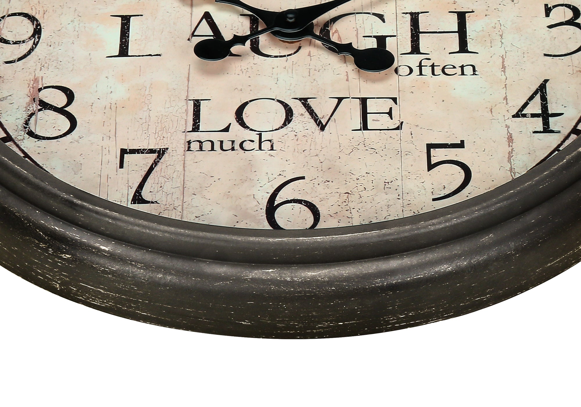 16 Inch Round Antique Brown Wall Clock - Vintage Transitional Style Home Decor for Living Room, Bedroom & Office