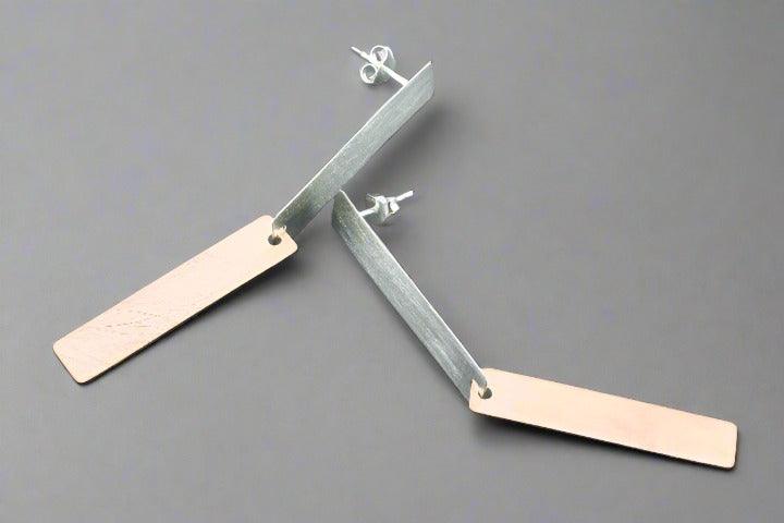 2-Pack Long Drop Earrings for Women - Elegant Silver & Rose Gold Dangle Earrings - Perfect for Parties, Weddings & Everyday Wear