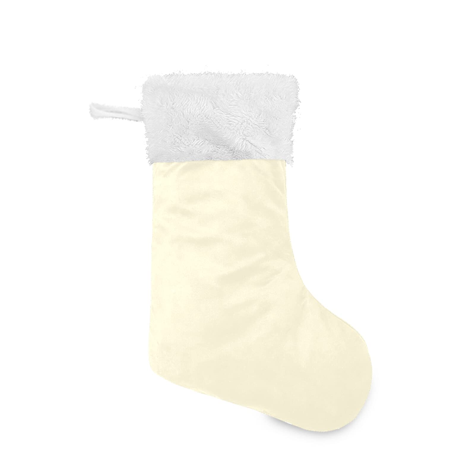 Xigua Classic Cream-Colored Christmas Stockings for Gifts - Polar Velvet Holiday Stockings (17.71 x 12.20 Inches) - Perfect for Family Christmas Decorations, Holiday Parties & Fireplace Mantel Decor