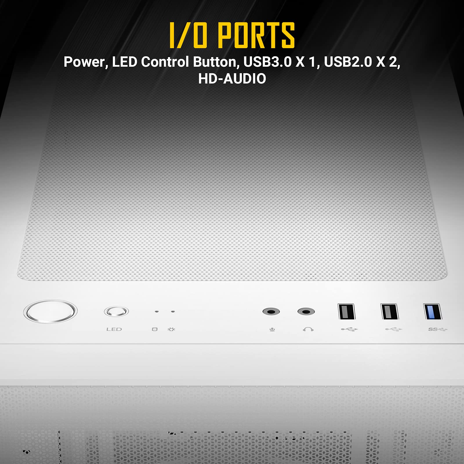 Antec NX410 White ATX Mid Tower PC Case with Tempered Glass Side Panel - 2x140mm Front & 1x120mm ARGB Rear Fans Pre-Installed - Gaming Computer Case for Home & Office Builds