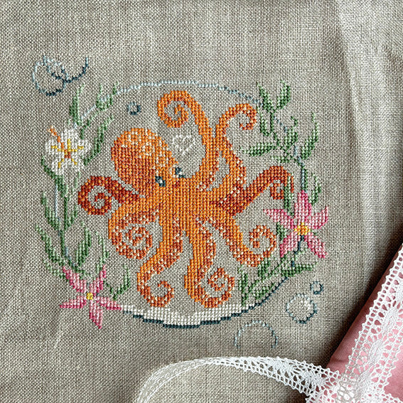 Octopus Bubble Cross Stitch Pattern PDF Download - DIY Embroidery Kit for Beginners - Perfect for Home Decor, Wall Art & Craft Gifts