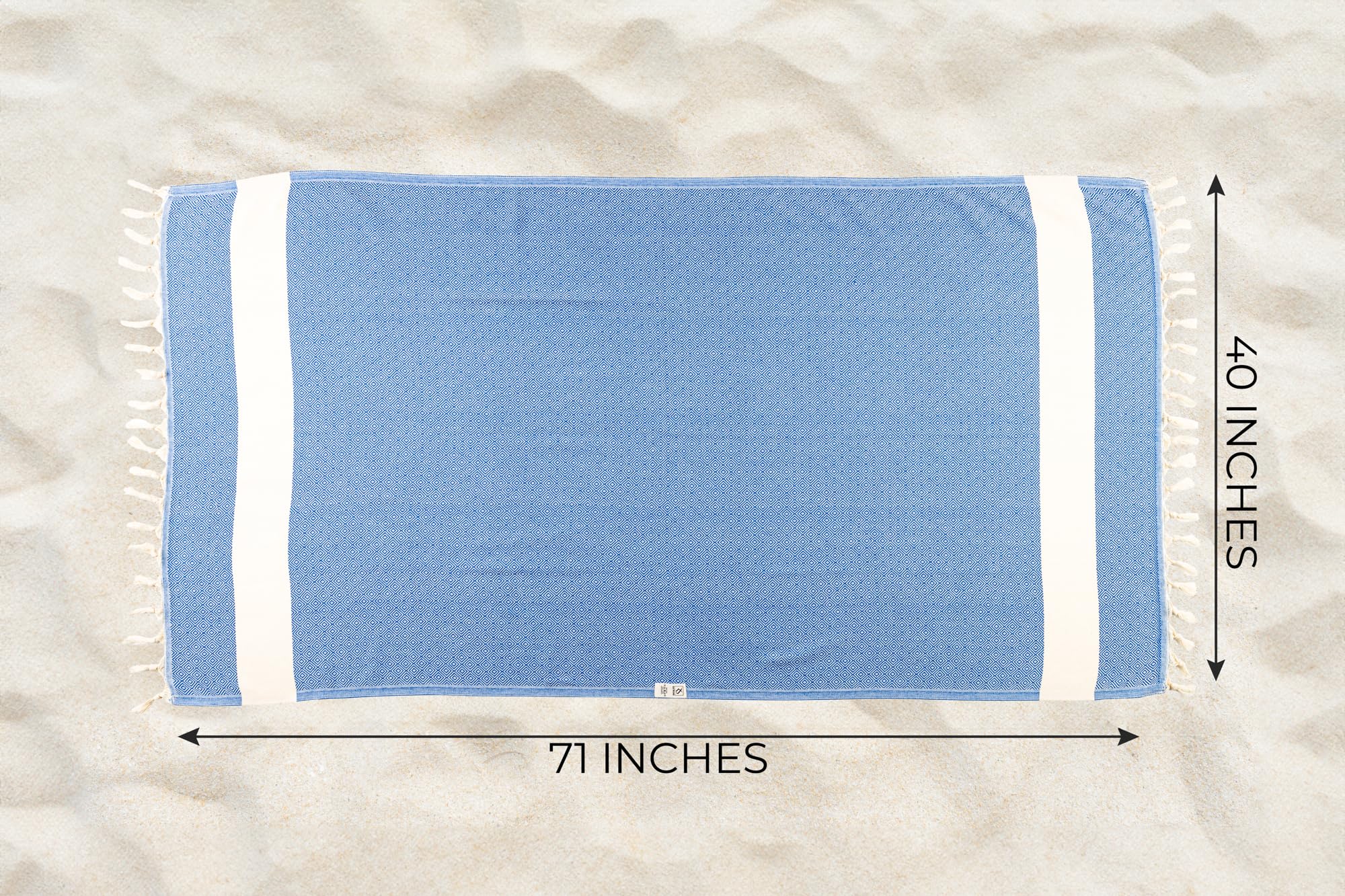 Premium Turkish Beach Towel - Extra Large 40x71 Inches, 100% Cotton, Quick Dry & Sand-Free - Oversized XL Blanket for Travel, Pool, Picnic - Cloud Sandproof Design - Perfect Beach Essentials for Women & Adults