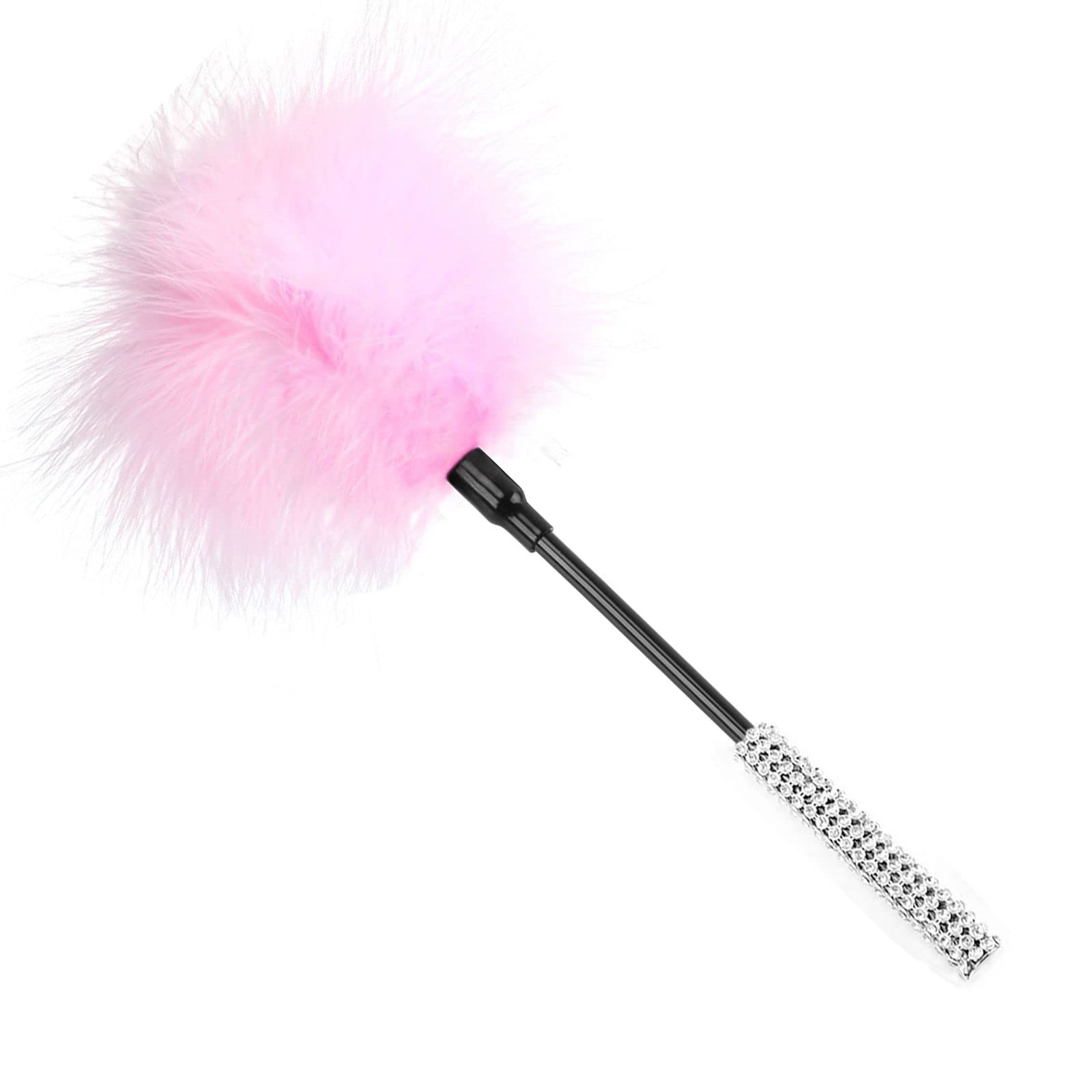 Sensual Feather Tickler Toy for Couples - Diamond Handle Pink Feather Tease Play for Romantic Foreplay & Adult Role Play - Perfect for Valentine's Day & Spicing Up Your Intimate Moments