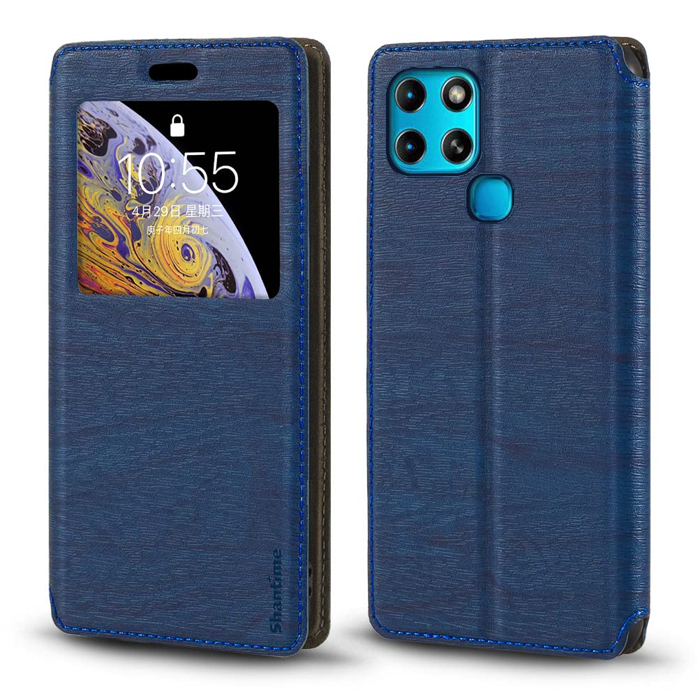 Premium Wood Grain Leather Magnetic Flip Cover for Infinix Smart 6 HD (6.6