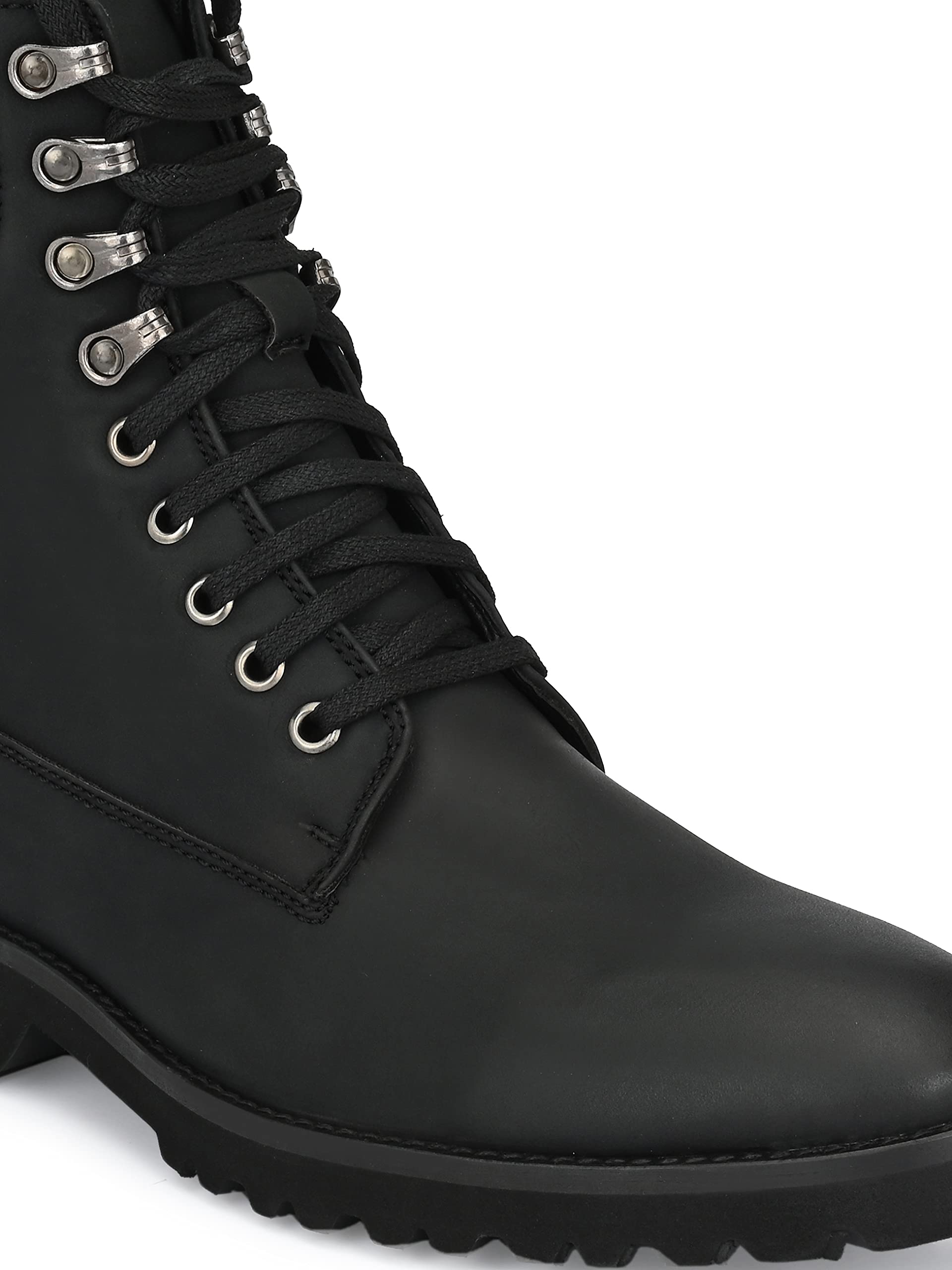 Delize Men's Lightweight Black Derby Boots - Comfortable & Stylish for Casual Wear, Office & Outdoor Activities