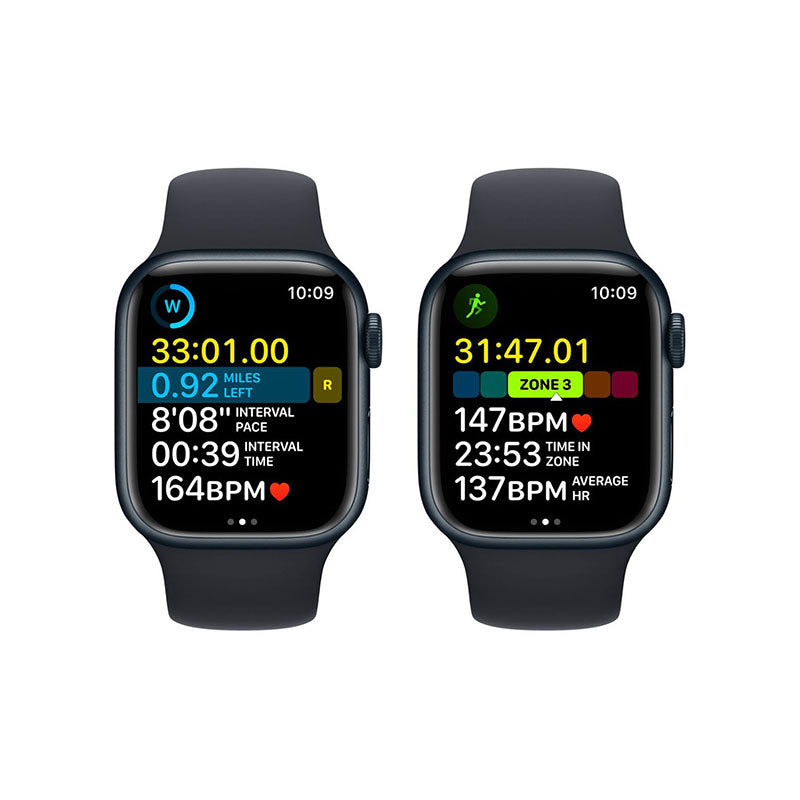 Apple Watch Series 8 (GPS) 41mm Midnight Aluminum Case with Midnight Sport Band M/L - Perfect for Fitness Tracking, Workouts & Everyday Wear