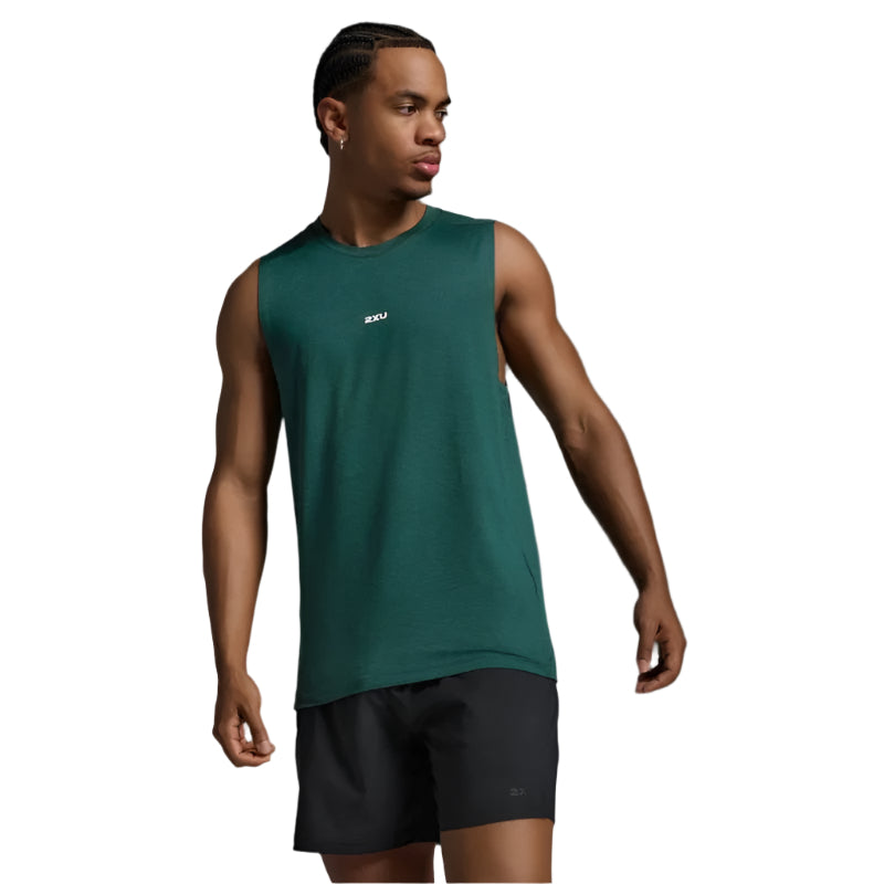 2XU Men's Motion Soft Jersey Training Tank Top - Lightweight, Breathable Workout Shirt for Running, Gym & Fitness Training