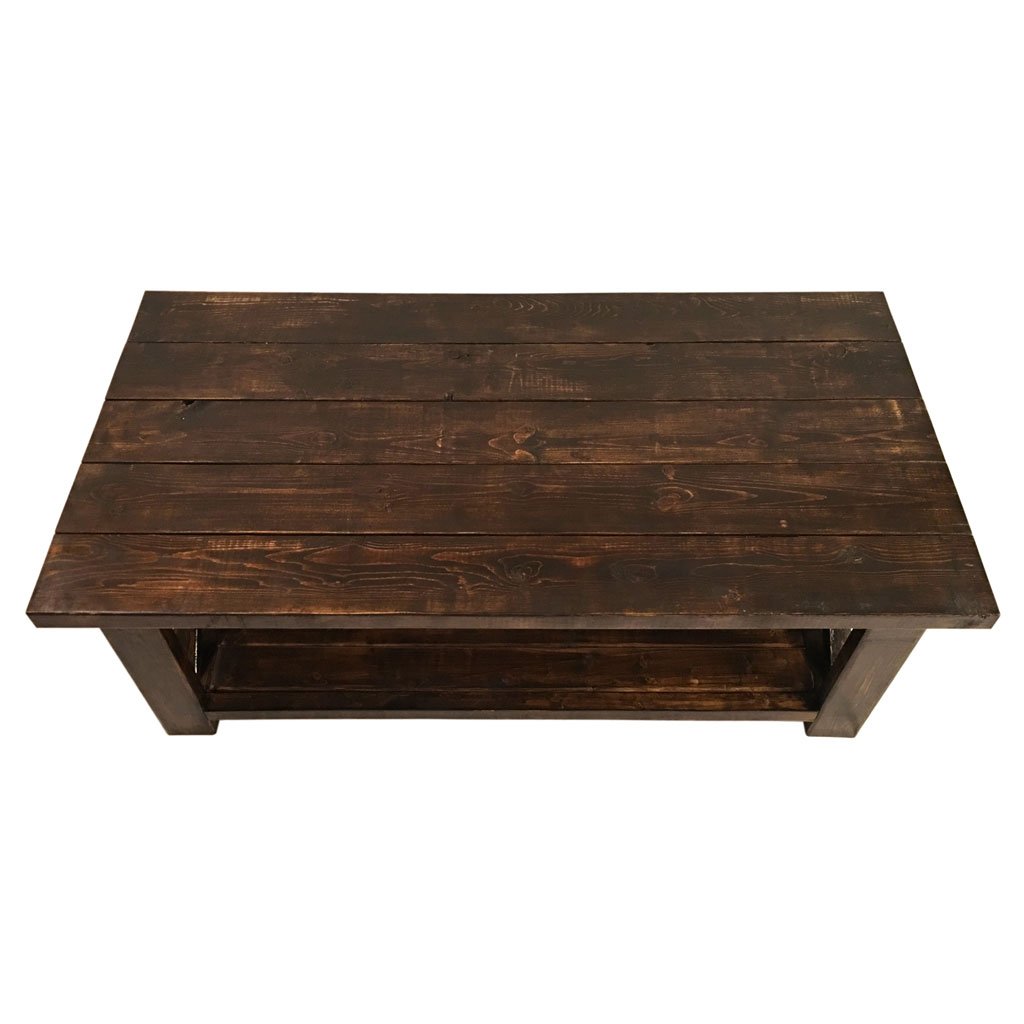 Rustic Modern Farmhouse Coffee Table - Solid Wood Living Room Table for Home Decor, Cozy Gatherings & Entertainment Spaces