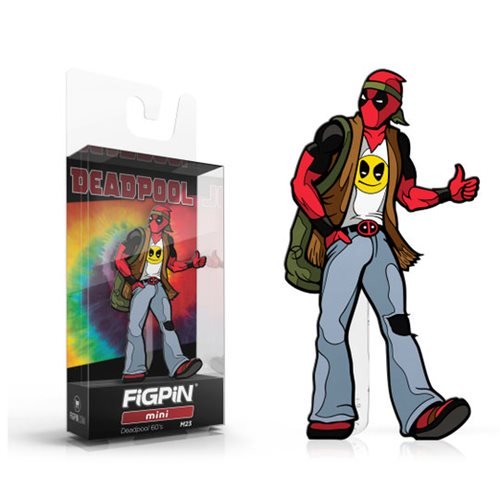 Deadpool 60s Mini Enamel Pin - FiGPiN Collectible Marvel Character Badge for Backpacks, Hats & Jackets - Perfect for Comic Fans & Gift Giving