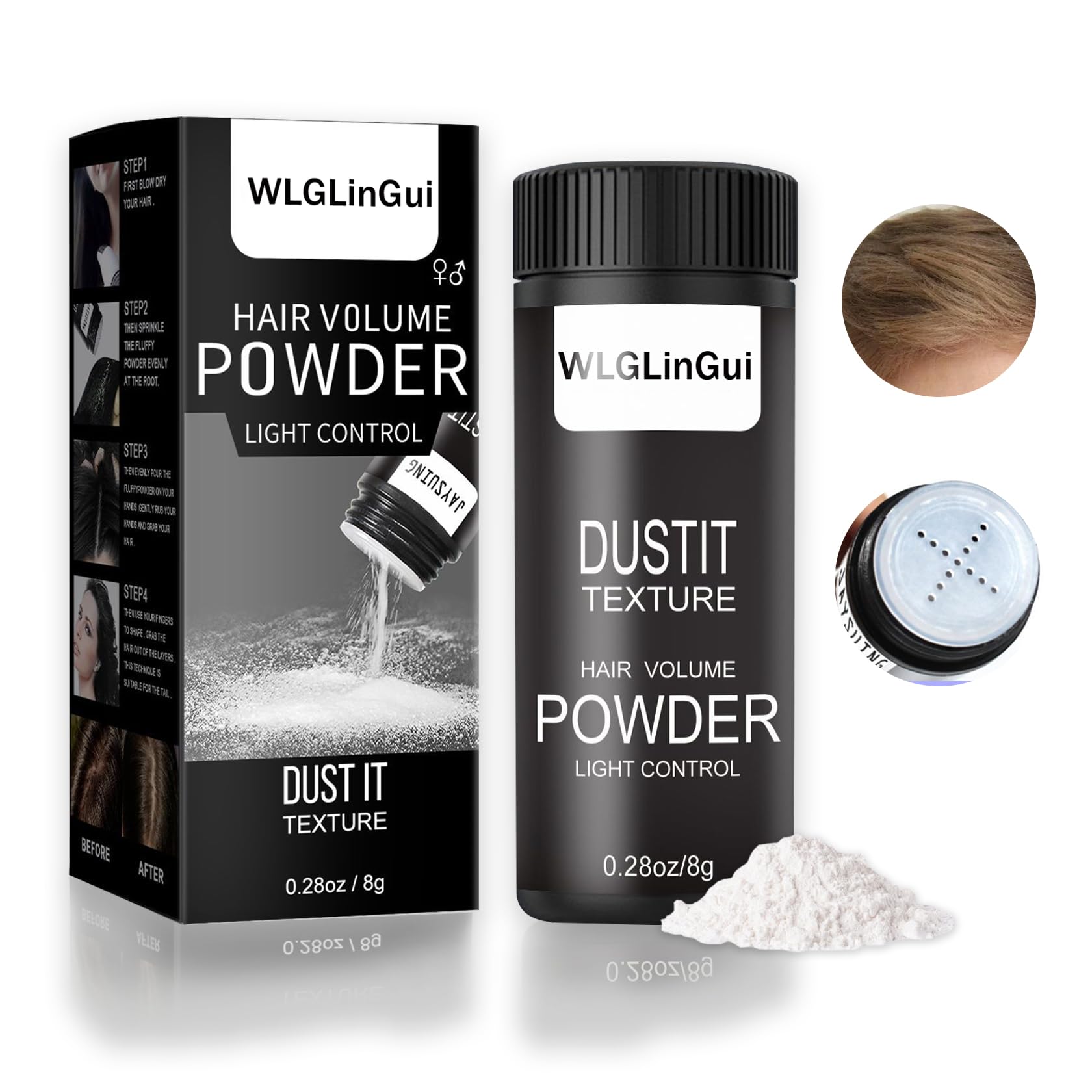 Men's Hair Styling Powder - Volumizing & Texturizing Powder for Fluffy Hairstyles - 8g Hair Texture Powder for Natural Volume & Grip - Perfect for Daily Styling, Special Occasions & Professional Looks