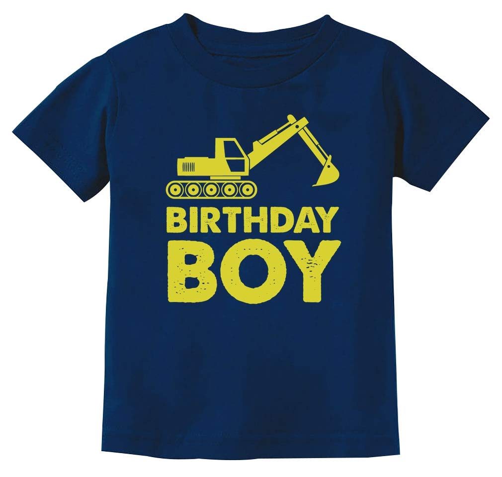 Birthday Boy Tractor Construction Party T-Shirt for Toddler & Youth Boys - Cute Kids' Birthday Outfit for Farm & Construction Theme Parties