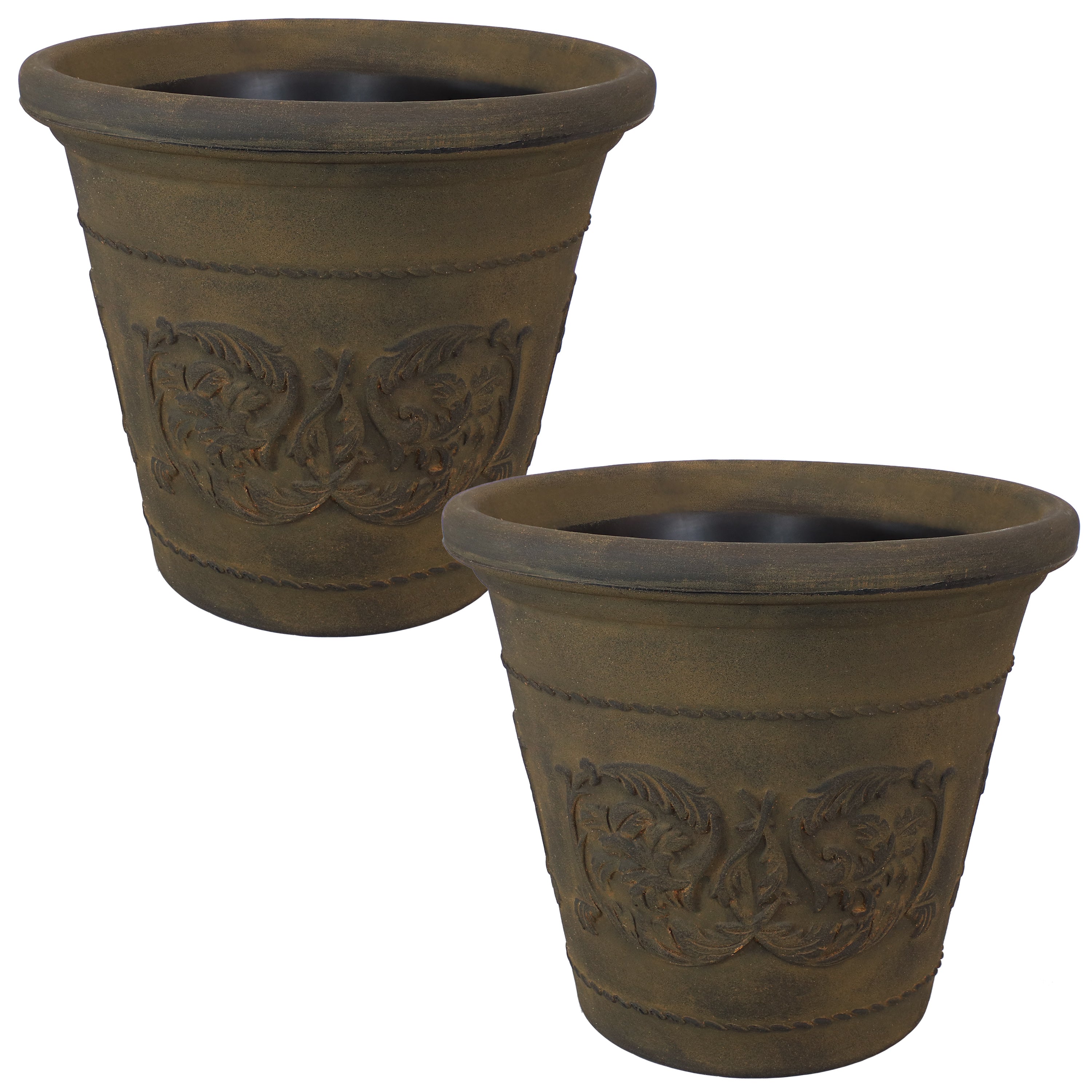 Sunnydaze Arabella Polyresin Outdoor Flowerpot Planter - Decorative Garden Planter for Patio, Porch & Yard - Weather-Resistant & Durable Design