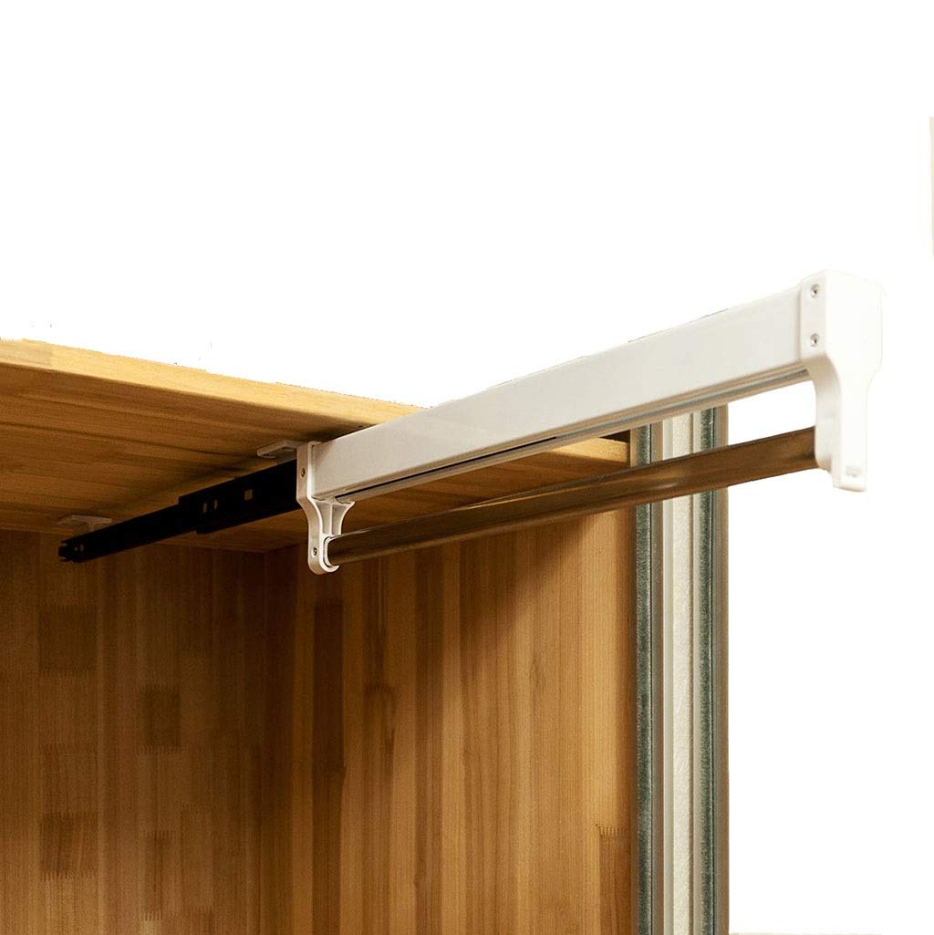 Extendable Adjustable Closet Rod - 400mm Pull Out Cabinet Clothes Hanger Rail for Wardrobe Organization | Perfect for Small Spaces, Closet Storage & Home Clothes Rack System