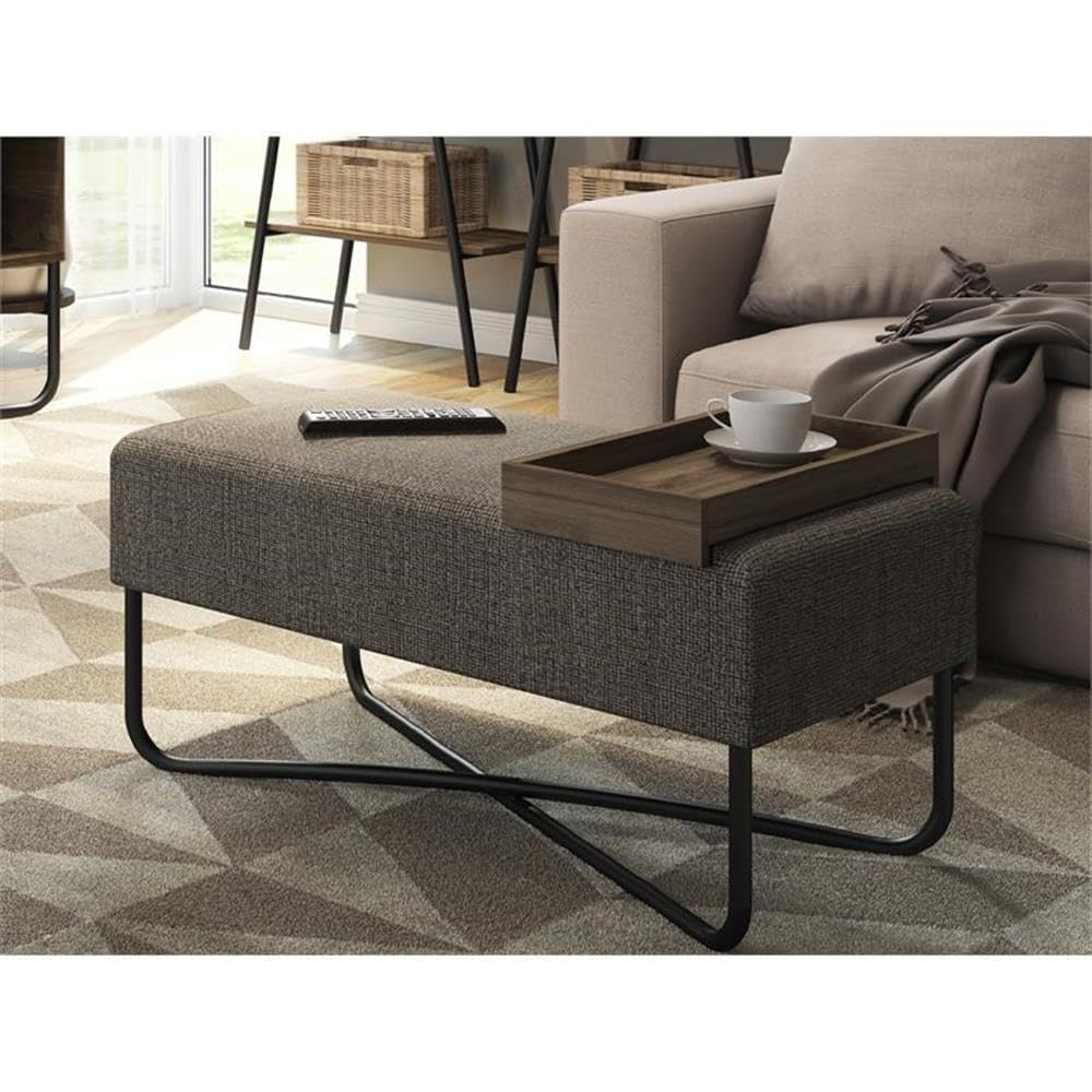 Casabianca Ace Bench in Mocha - Modern Wooden Entryway Bench with Storage | Perfect for Hallway, Living Room & Bedroom Décor