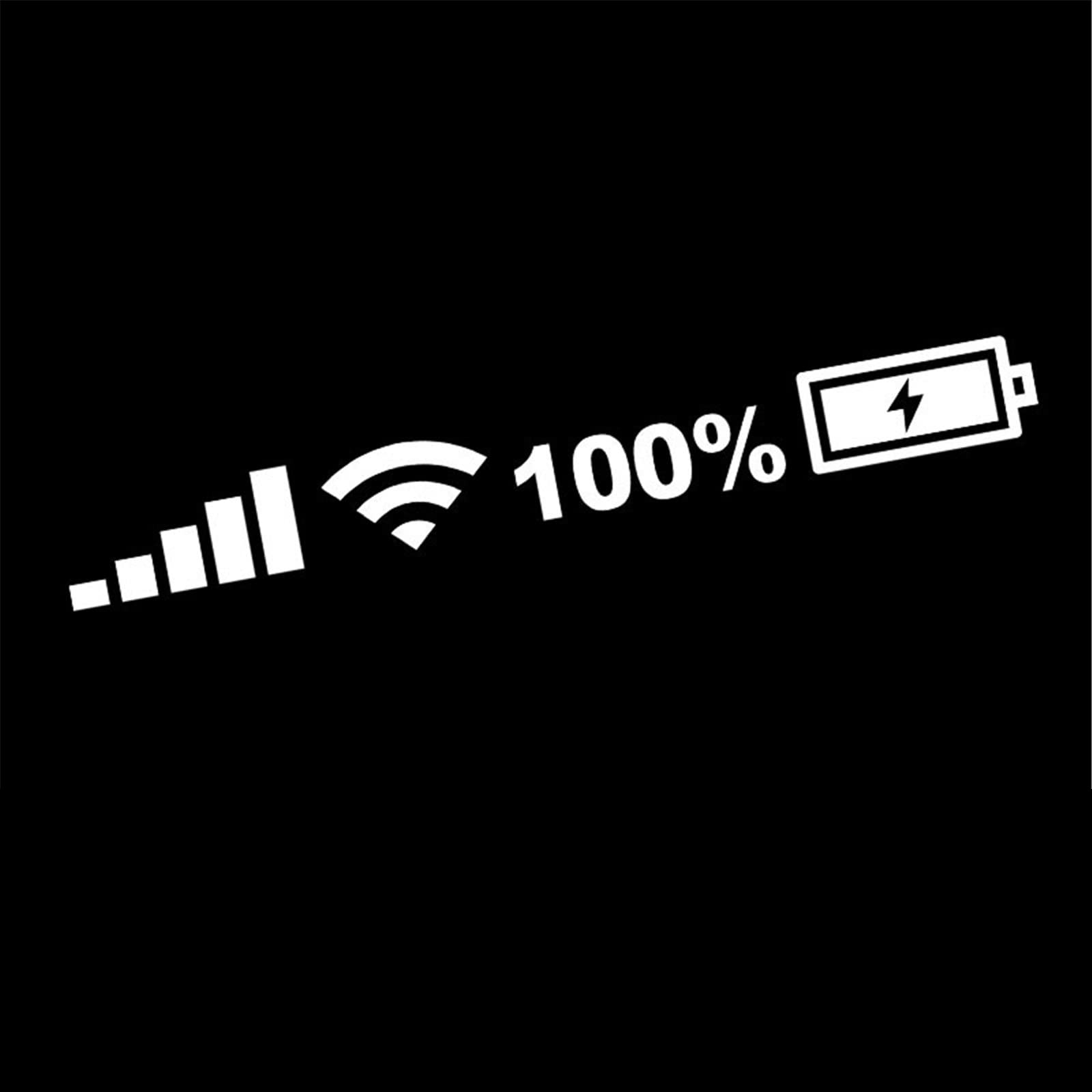 Funny Car Windshield Stickers & Decals - WiFi Signal, Power Symbol, Mobile Phone Logo Window Decals for Men & Women - Personalized Car Accessories (White) - Great for Expressing Personality & Customizing Your Vehicle