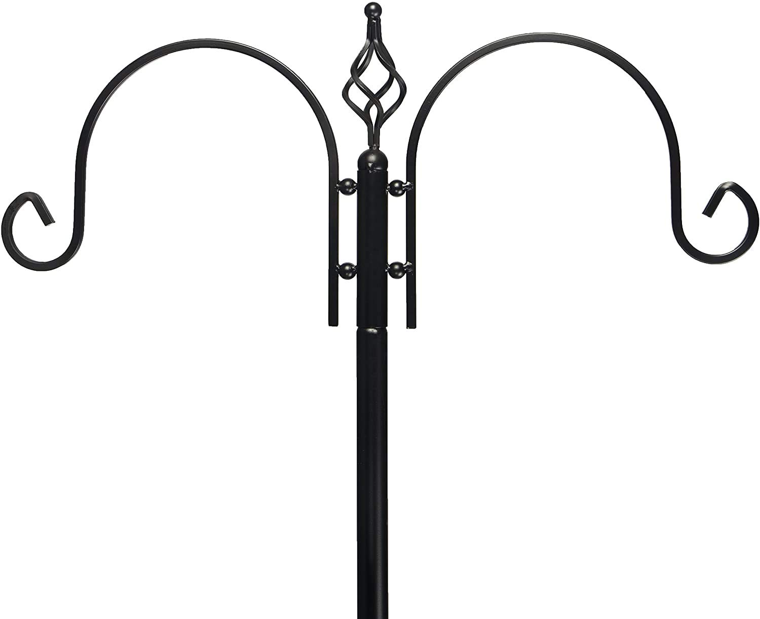 Ashman Deluxe 4-Pack Bird Feeding Station - Outdoor Bird Feeder Pole Stand Kit with 4 Hangers, Bird Bath & 3-Prong Base - Attracts Wild Birds (22