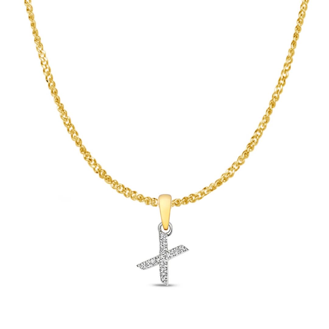 Personalized Diamond Initial Necklace - 9K Solid Gold Monogram Pendant for Women - Perfect for Birthdays, Anniversaries & Gifts (A-Z Letters Available)