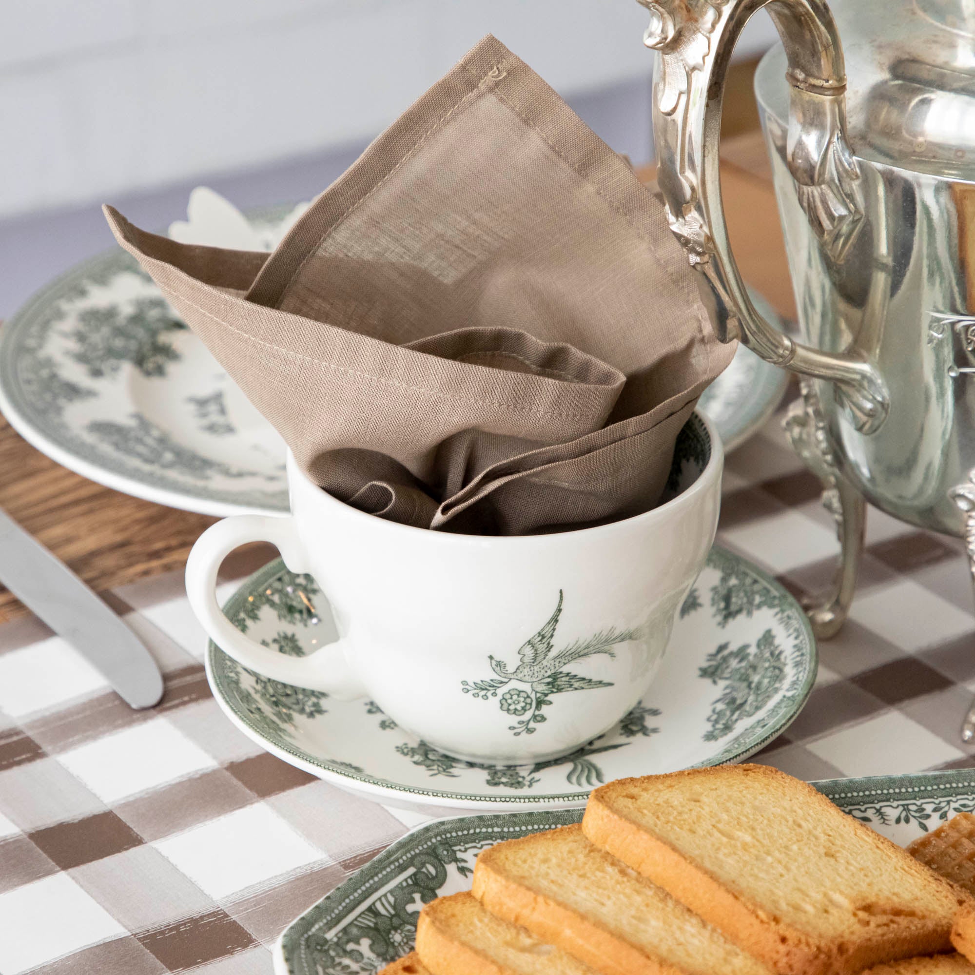Burleigh Dark Green Asiatic Pheasants Dinnerware Set - Elegant Fine China Plates, Bowls & Cups - Perfect for Formal Dining, Tea Parties & Home Decor