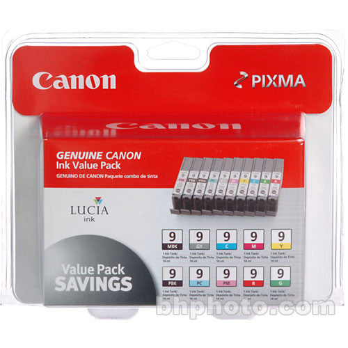 Canon LUCIA PGI 9 Ink Cartridge 10 Pack - High-Quality Printer Ink for Canon PRO-100, PRO-200, PRO-300 | Perfect for Photo Printing, Art Projects & Professional Office Use