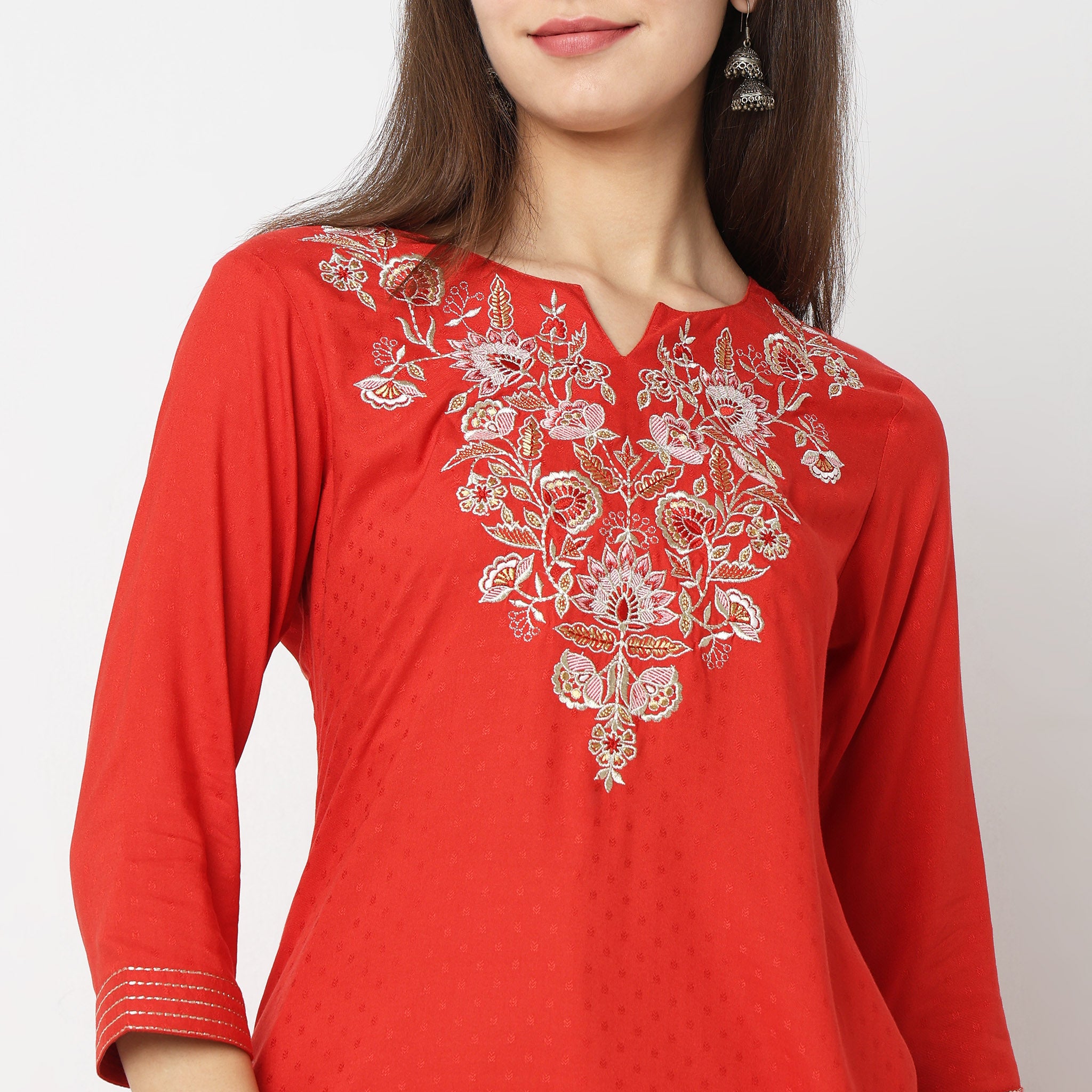 Flare Fit Embroidered Kurta for Women | Traditional Indian Tunic Top | Perfect for Festivals, Weddings & Casual Wear