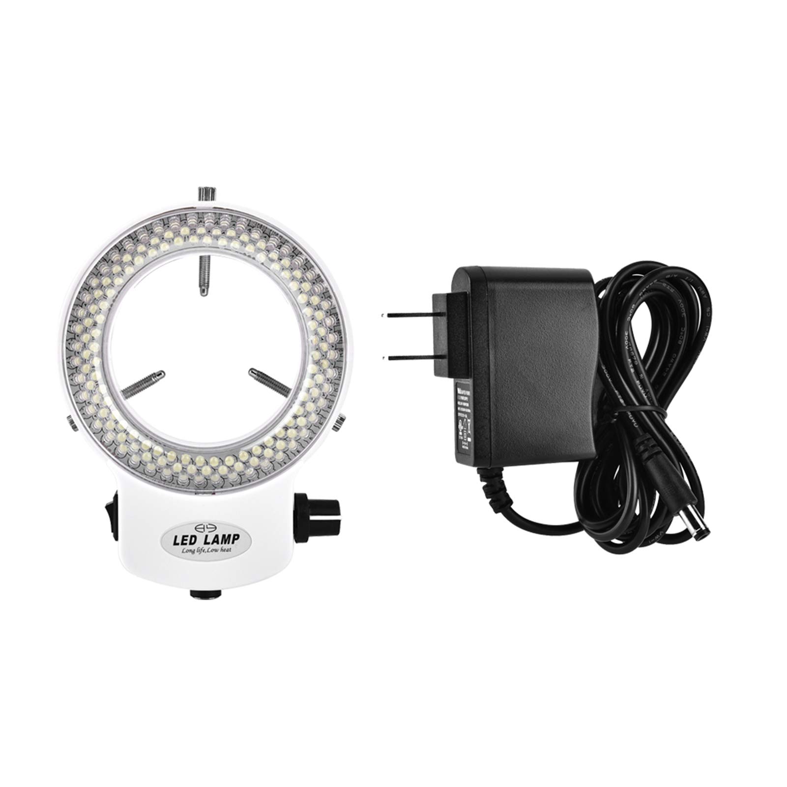 Fydun Microscope LED Ring Light - 144 Adjustable LED Beads, Dimmable Illumination for Stereo Microscopes & Camera Photography (White/Black) - Perfect for Lab Research, Jewelry Inspection & PCB Repair