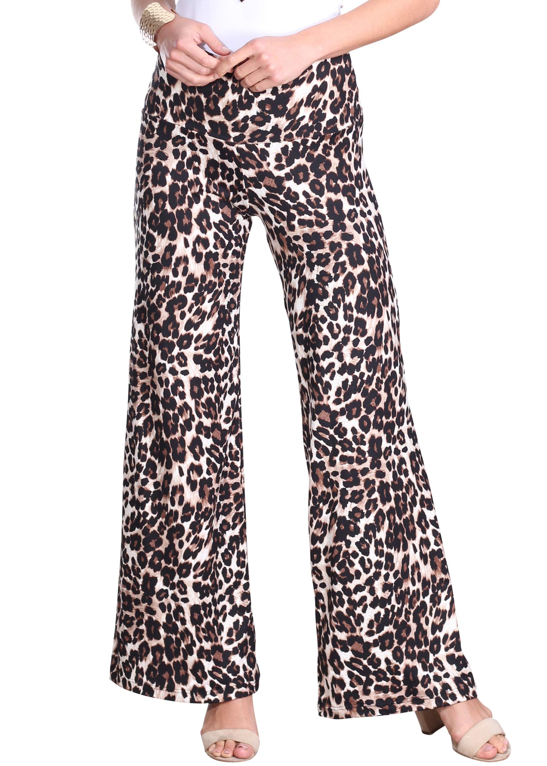 Popana Palazzo Pants for Women - Casual Summer Wide Leg Beach Pants - Plus Size Comfort - Made in USA - Perfect for Vacation, Yoga & Boho Fashion