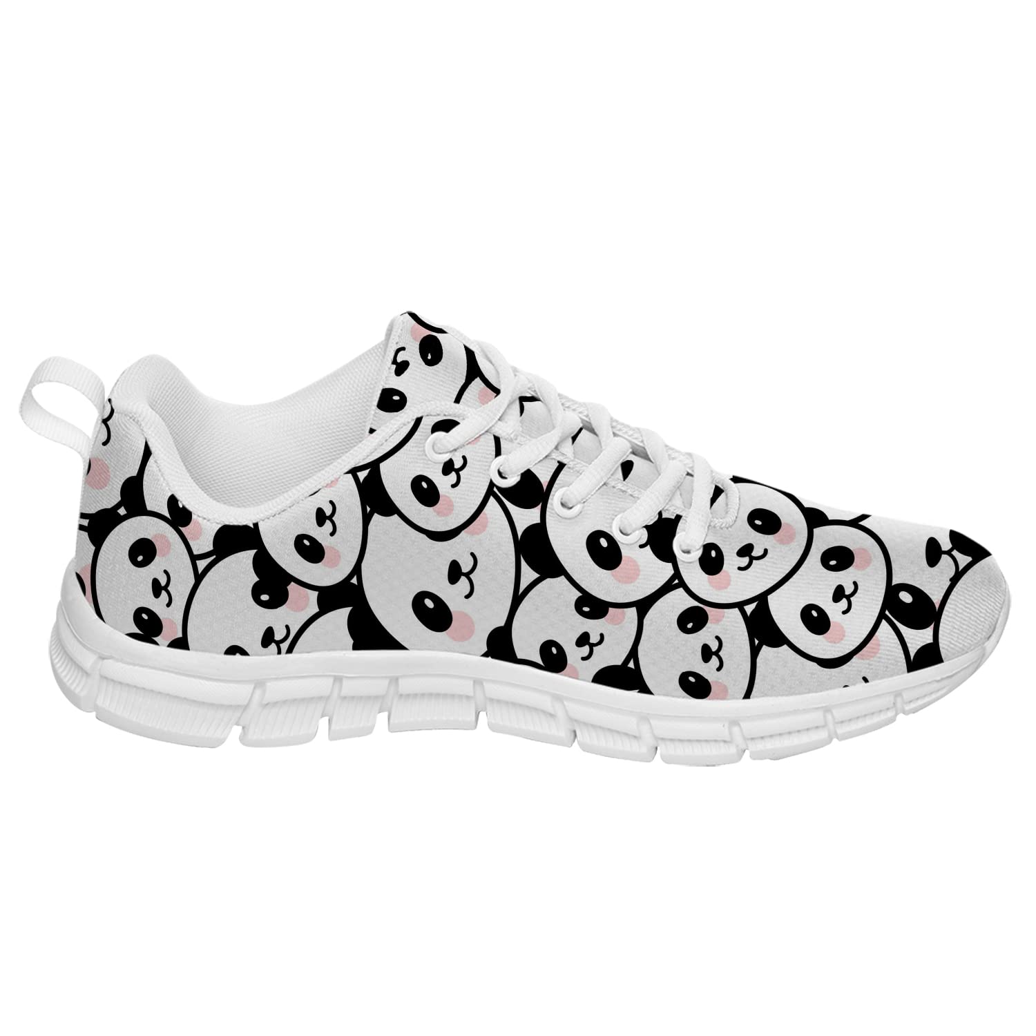 3D Printed Panda Face Sneakers for Women & Men - Breathable Mesh Tennis Shoes in White & Black (Women Size 10, Men Size 8.5) - Perfect Gift for Girls, Boys & Adults - Great for Casual Wear, Sports & Daily Fashion