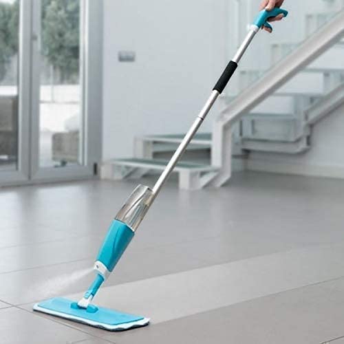 Verozi® 360° Rotating Magic Flat Microfiber Mop with Stainless Steel Handle - Wet Dry Floor Cleaner for Hardwood, Tile & Laminate - Includes 2 Washable Refill Pads - Perfect for Home, Kitchen & Bathroom Cleaning (1 Pack)