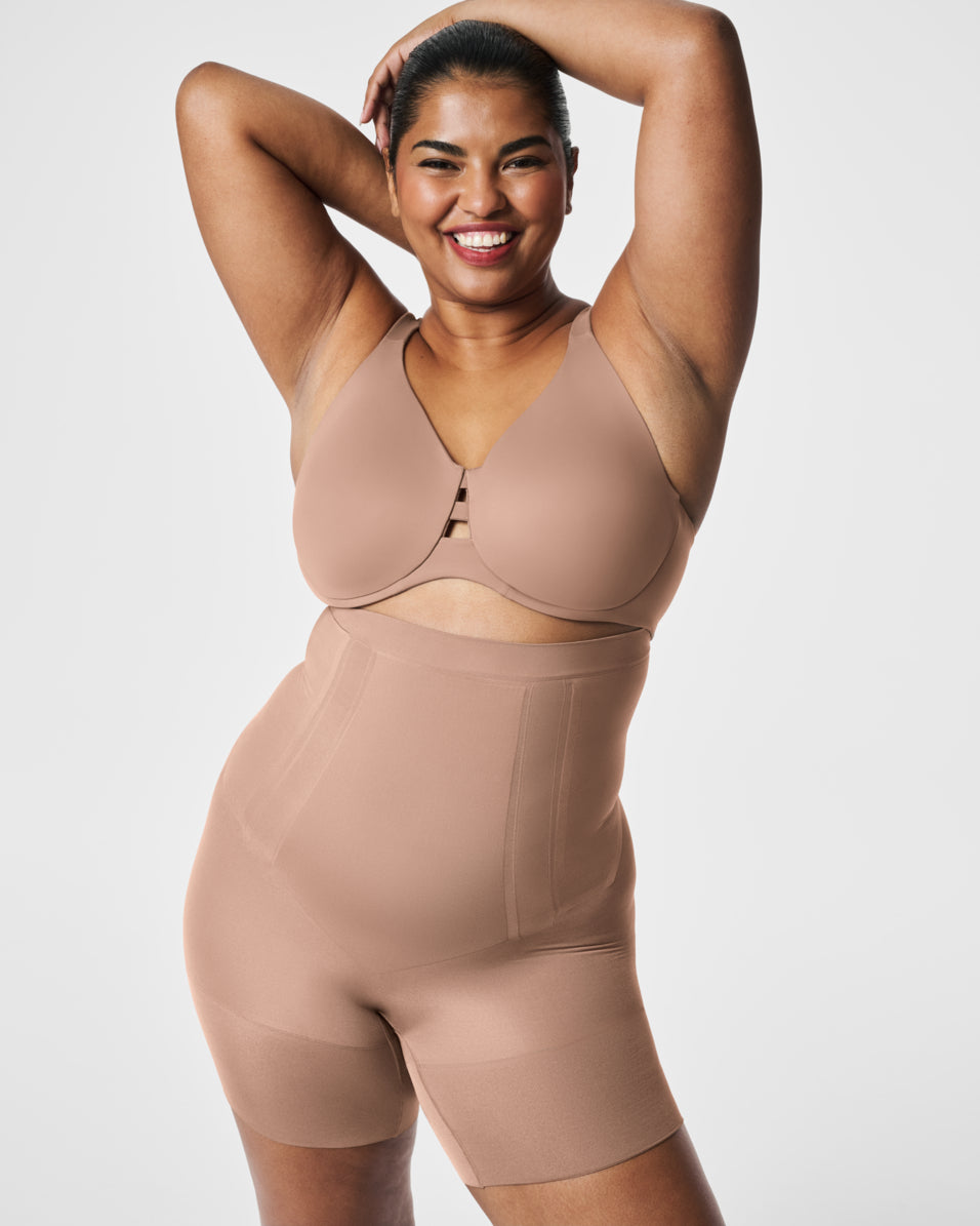 SPANX Sculpt™ OnCore High Waisted Mid Thigh Shorts - Shapewear for Women, Tummy Control & Thigh Slimming - Perfect for Dresses, Skirts & Everyday Wear