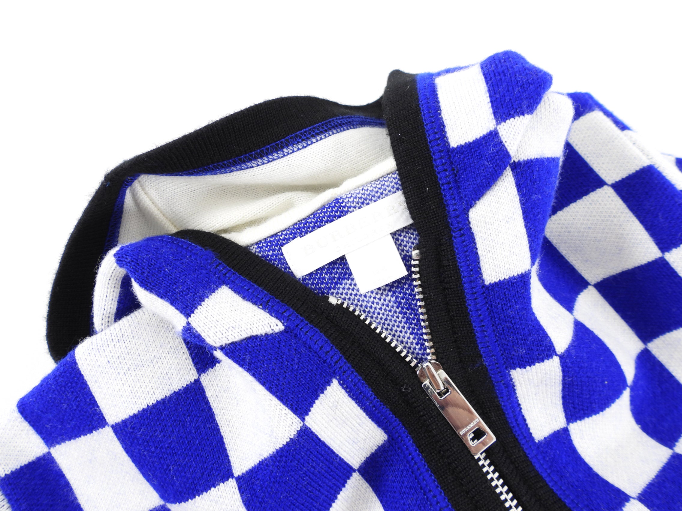 Burberry Kids Blue & White Check Hoodie for Boys & Girls 12 Months | Stylish & Comfortable for Everyday Wear & Outdoor Play