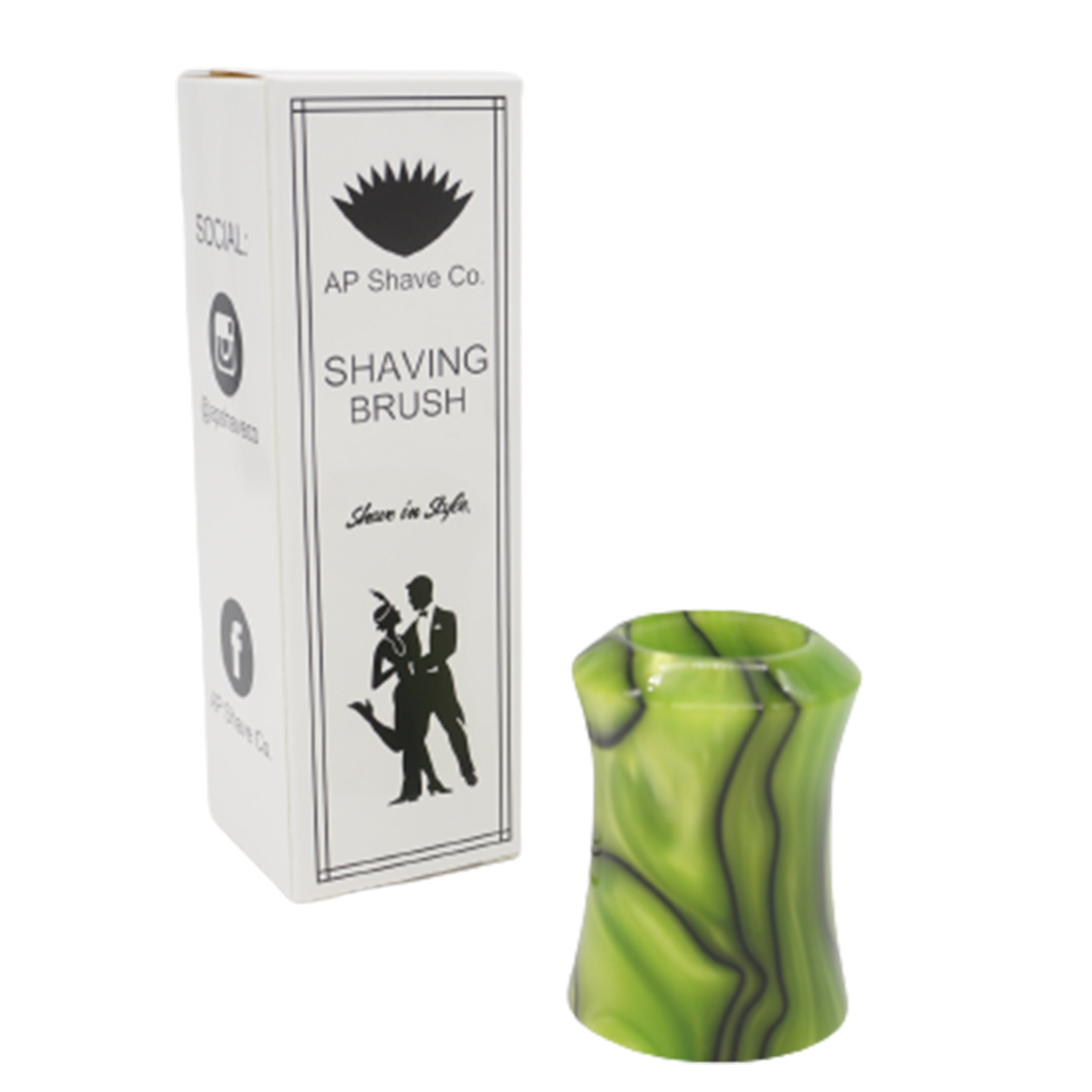 Premium Handmade Toxic Green Shaving Brush Handle - Fits 24mm & 26mm Knots - Perfect for Wet Shaving & Grooming Gifts for Men