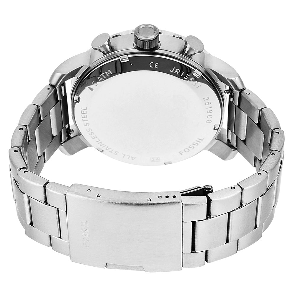 Fossil Nate JR1353 Multi-Function Stainless Steel Watch for Men - Waterproof, Chronograph, Date Display - Perfect for Casual, Business & Outdoor Activities