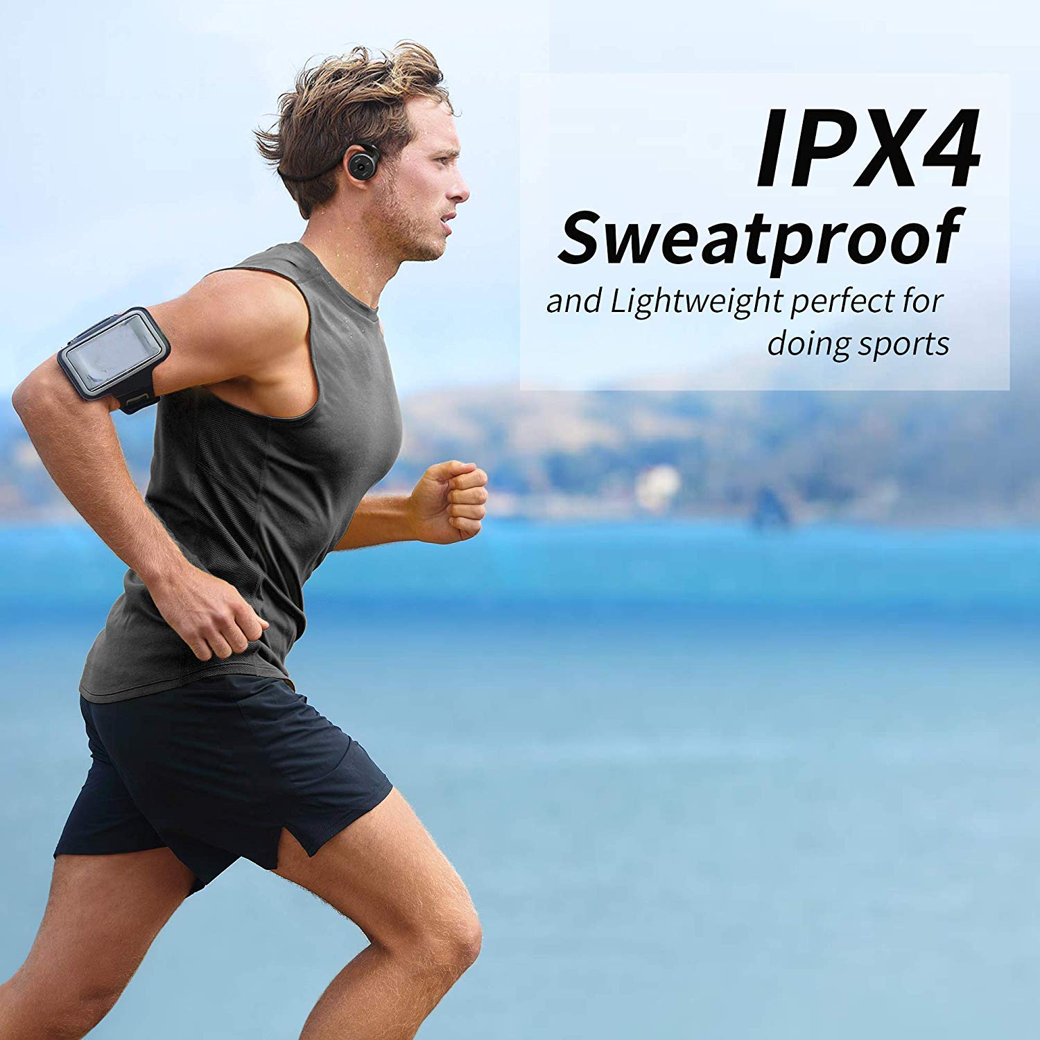 Wireless Bluetooth 5.0 Headphones with FM Radio, Sweatproof Sports Earbuds with Built-in Mic, Hands-Free Calling & TF Card Support, Lightweight Stereo Headset for iPhone & Android - Perfect for Running, Gym Workouts & Commuting