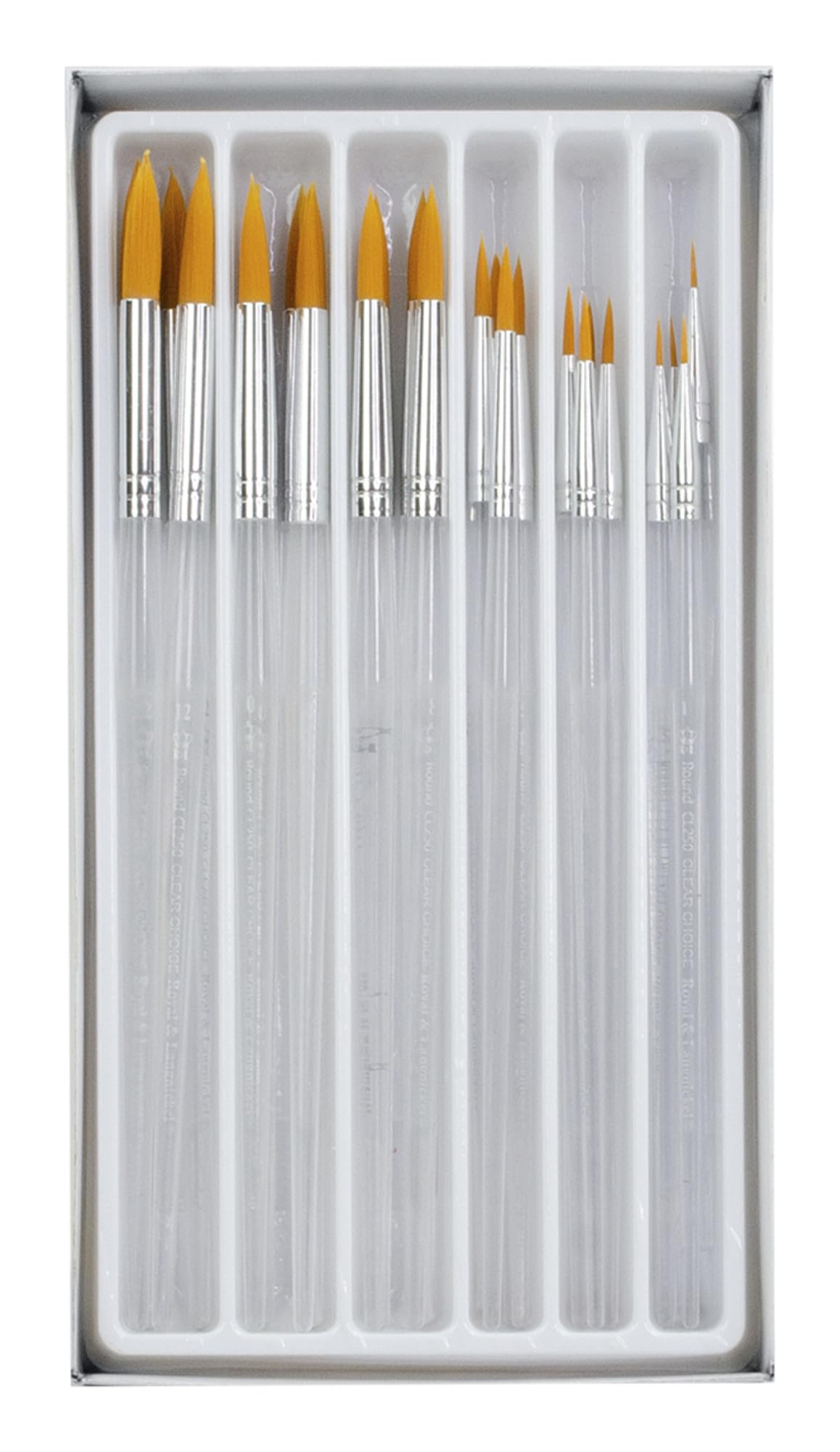 TAKLON Clear Choice Round VALE Paint Brushes - Set of 24 Professional Artist Brushes for Acrylic, Watercolor & Oil Painting - Perfect for Artists, Students & DIY Craft Projects