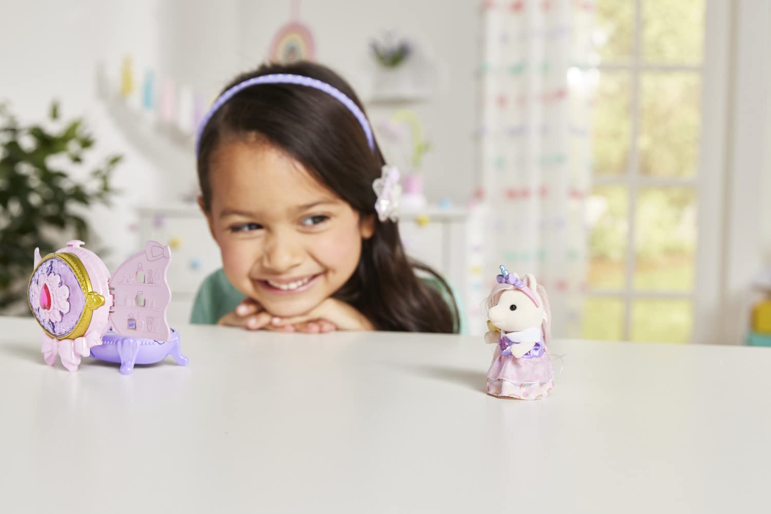 Calico Critters Pony's Vanity Dresser Set - Dollhouse Miniature Playset with Figure & Accessories for Kids | Pretend Play, Collectible Toy Gift for Girls & Boys
