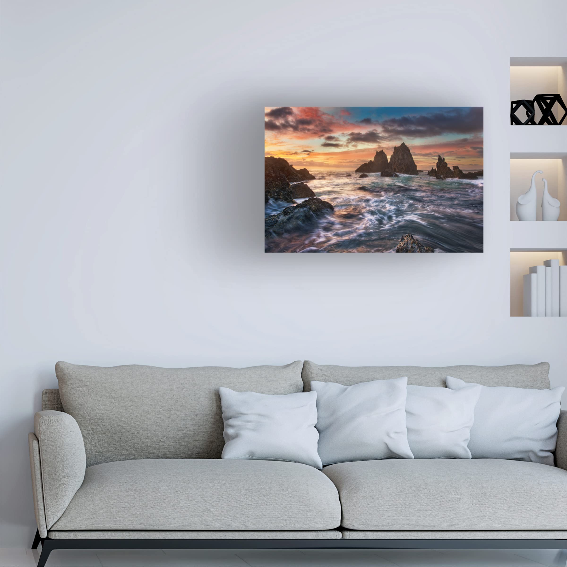 Trademark Fine Art 'Dance With Light' Canvas Wall Art by Yan Zhang - Modern Abstract Painting for Living Room, Bedroom & Office Decor