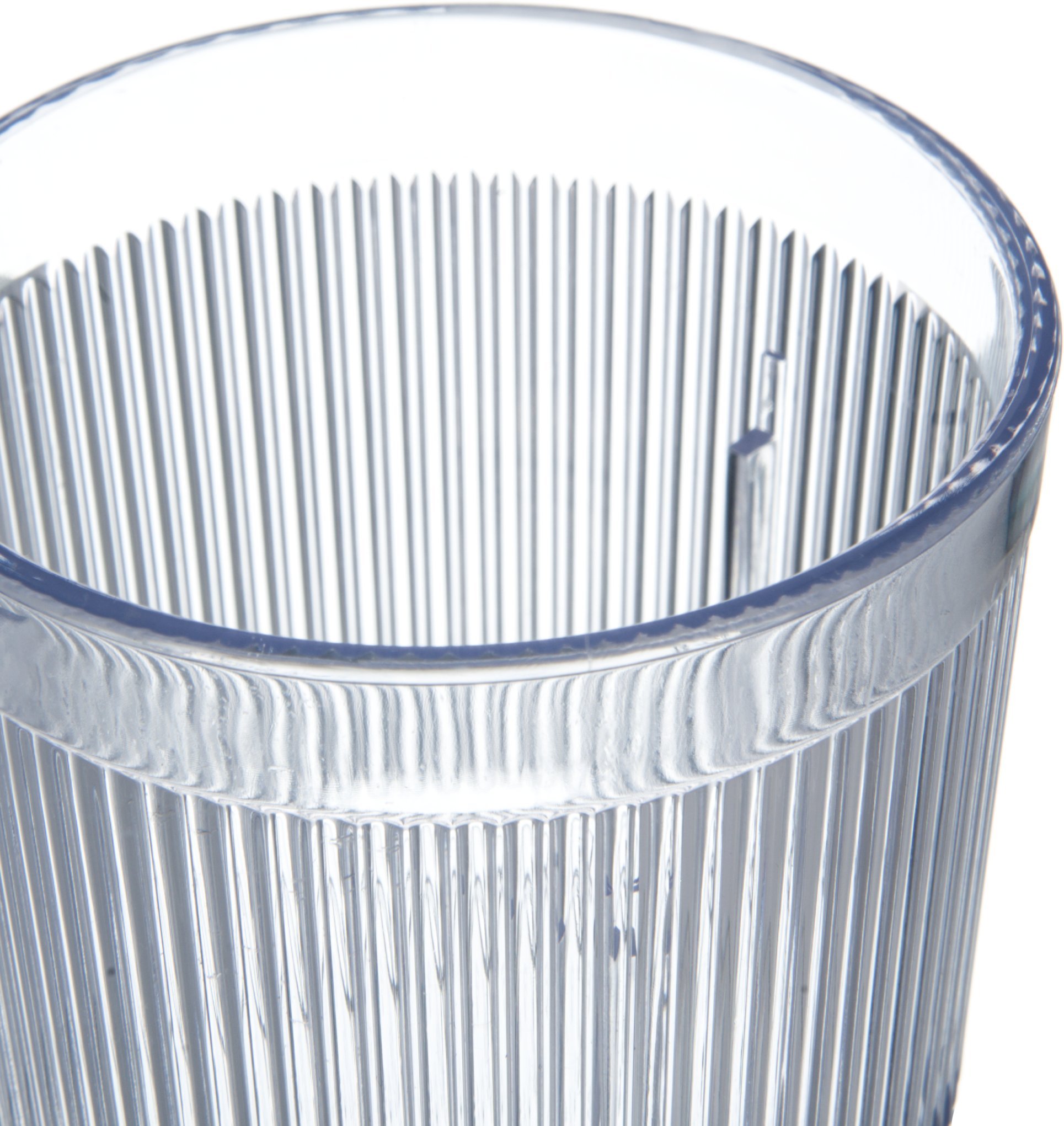 Carlisle FoodService Crystalon Stack-All 9.6oz Clear Plastic Tumblers - Ribbed Texture Stackable Drinking Cups (Pack of 48) for Restaurants, Catering, Kitchens, Parties & Events