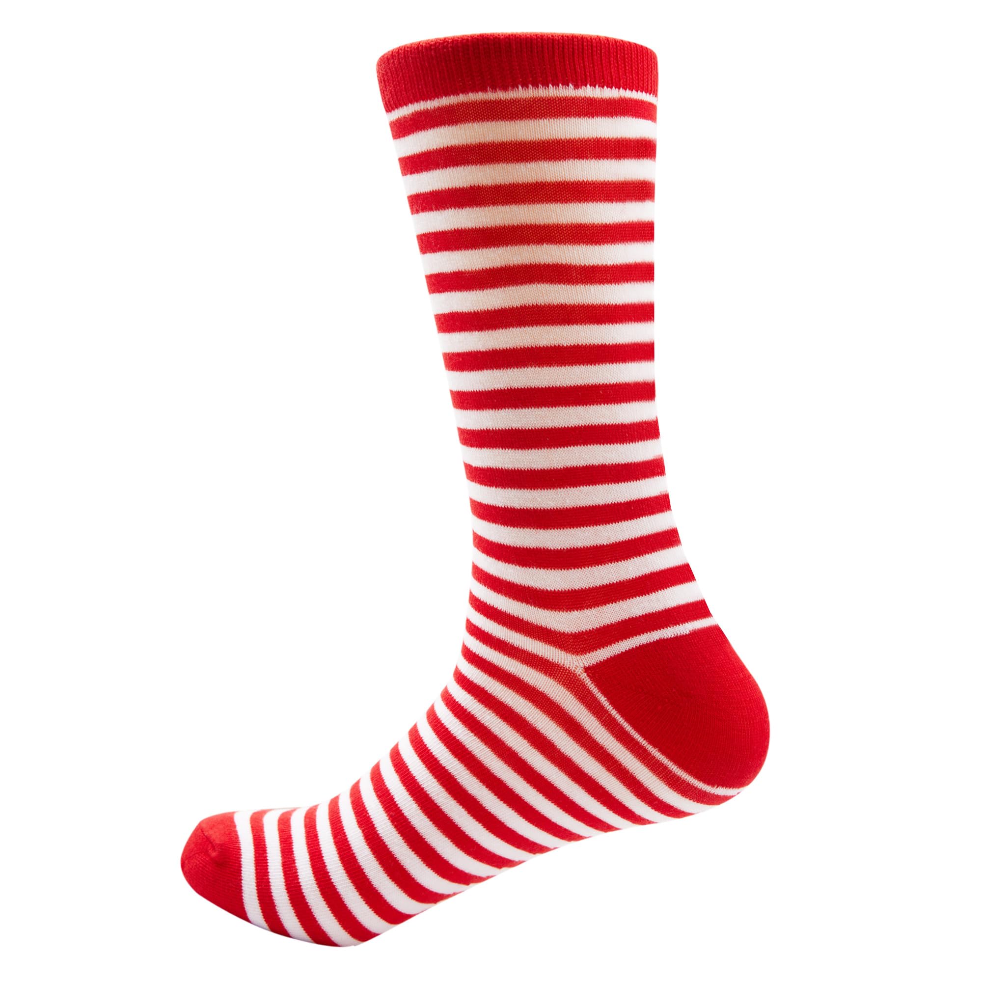 Jacob Alexander Men's Candy Cane Red & White Striped Socks - Christmas Holiday Gift, Casual Wear & Office Fashion Accessories