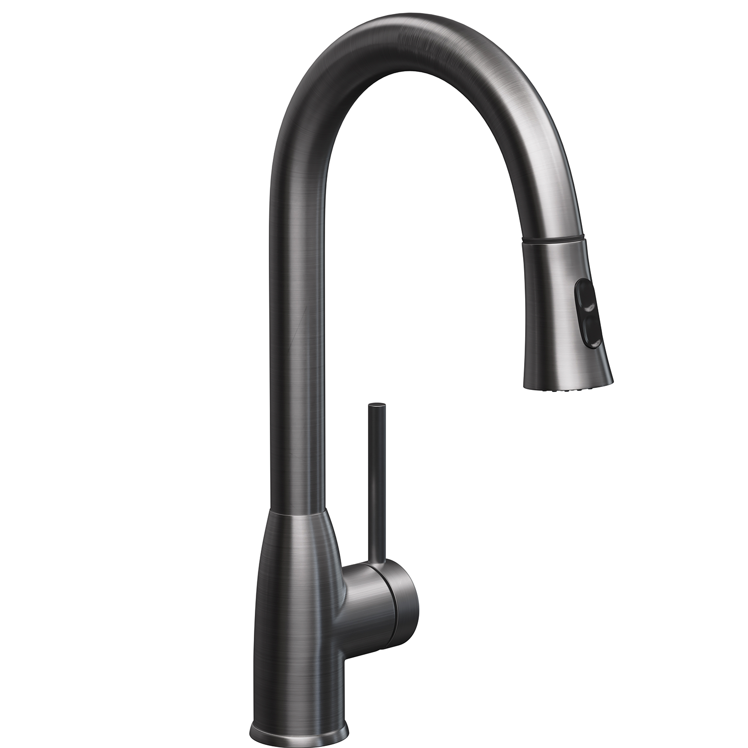 DAX 8887 Single Handle Pull Down Kitchen Faucet with Dual Sprayer - Brushed Nickel Finish, Brass Body (11 7/16 x 17 1/2 Inches) - Perfect for Modern Kitchens, Restaurant Prep Areas & Bar Sinks