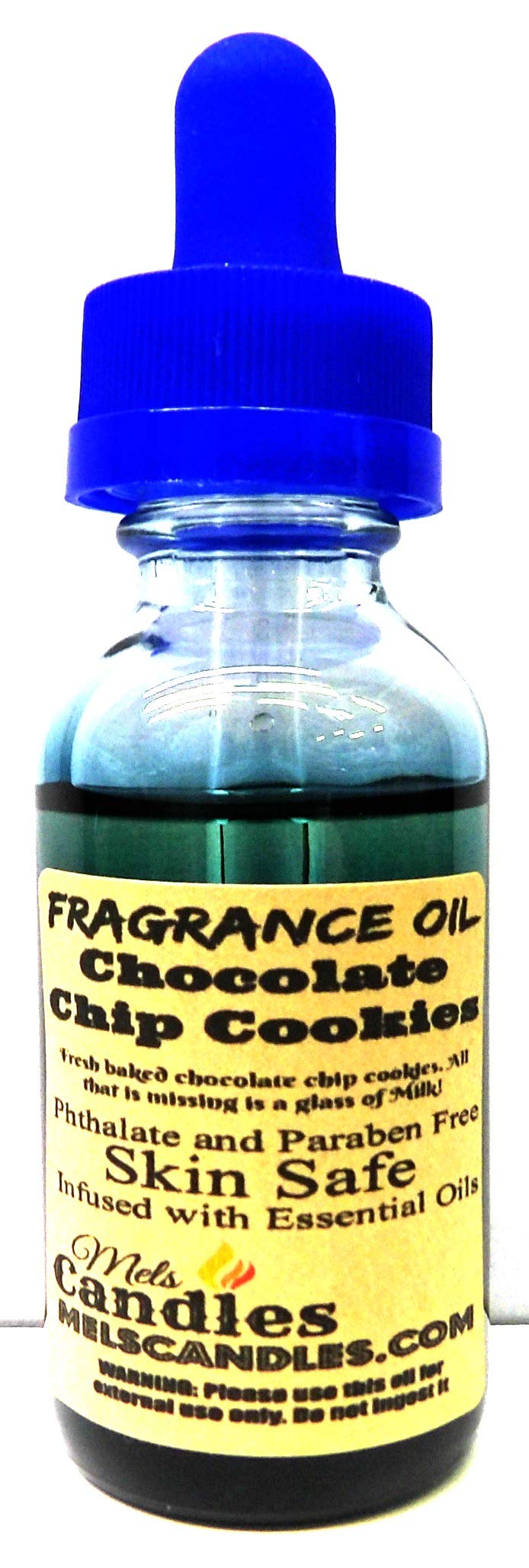Premium Chocolate Chip Cookies Scented Fragrance Oil - 1oz (29.5ml) Blue Glass Bottle for Candles, Soap, Lotions & DIY Crafts - Perfect for Home Fragrance, Aromatherapy & Gift Giving